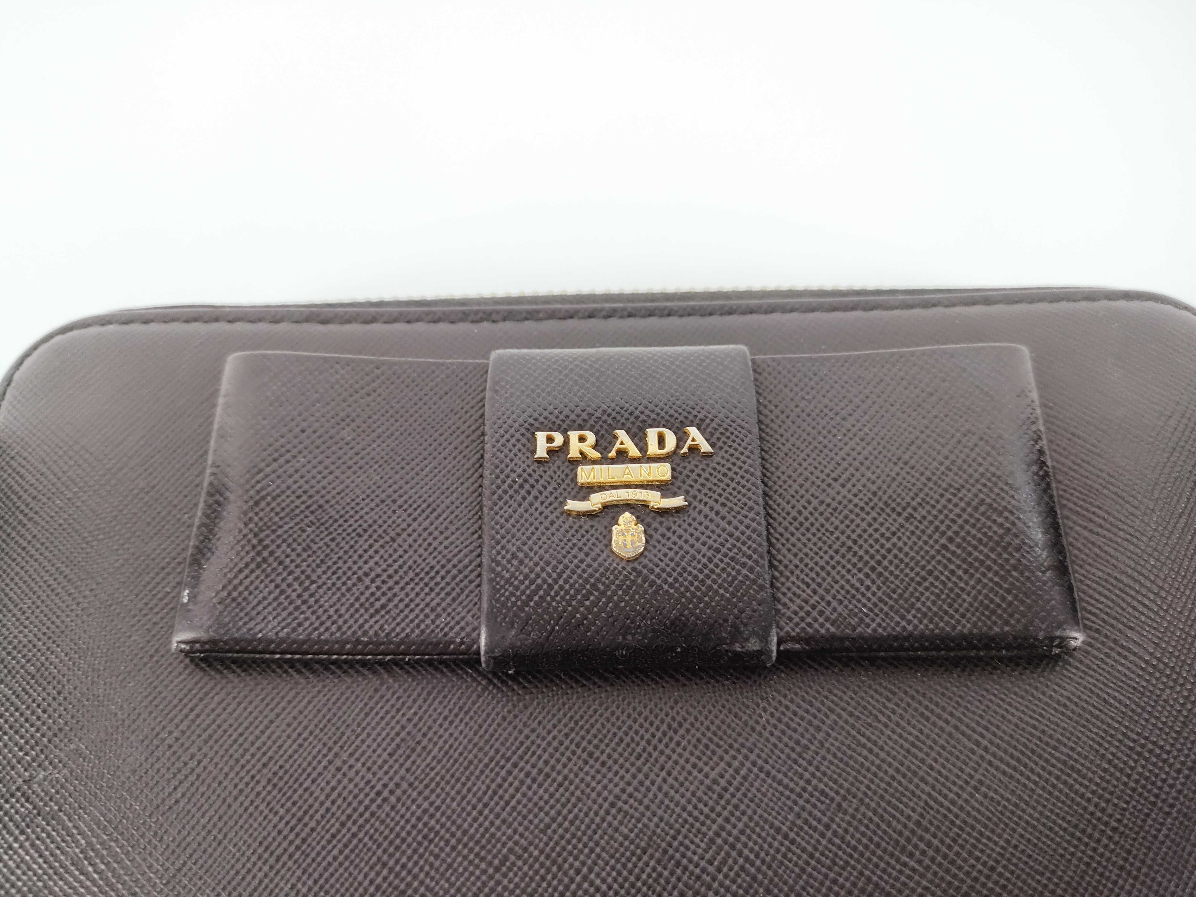 Ribbon-detailed Bi-fold Long Wallet, Saffiano Leather, 1M1132 — view 9