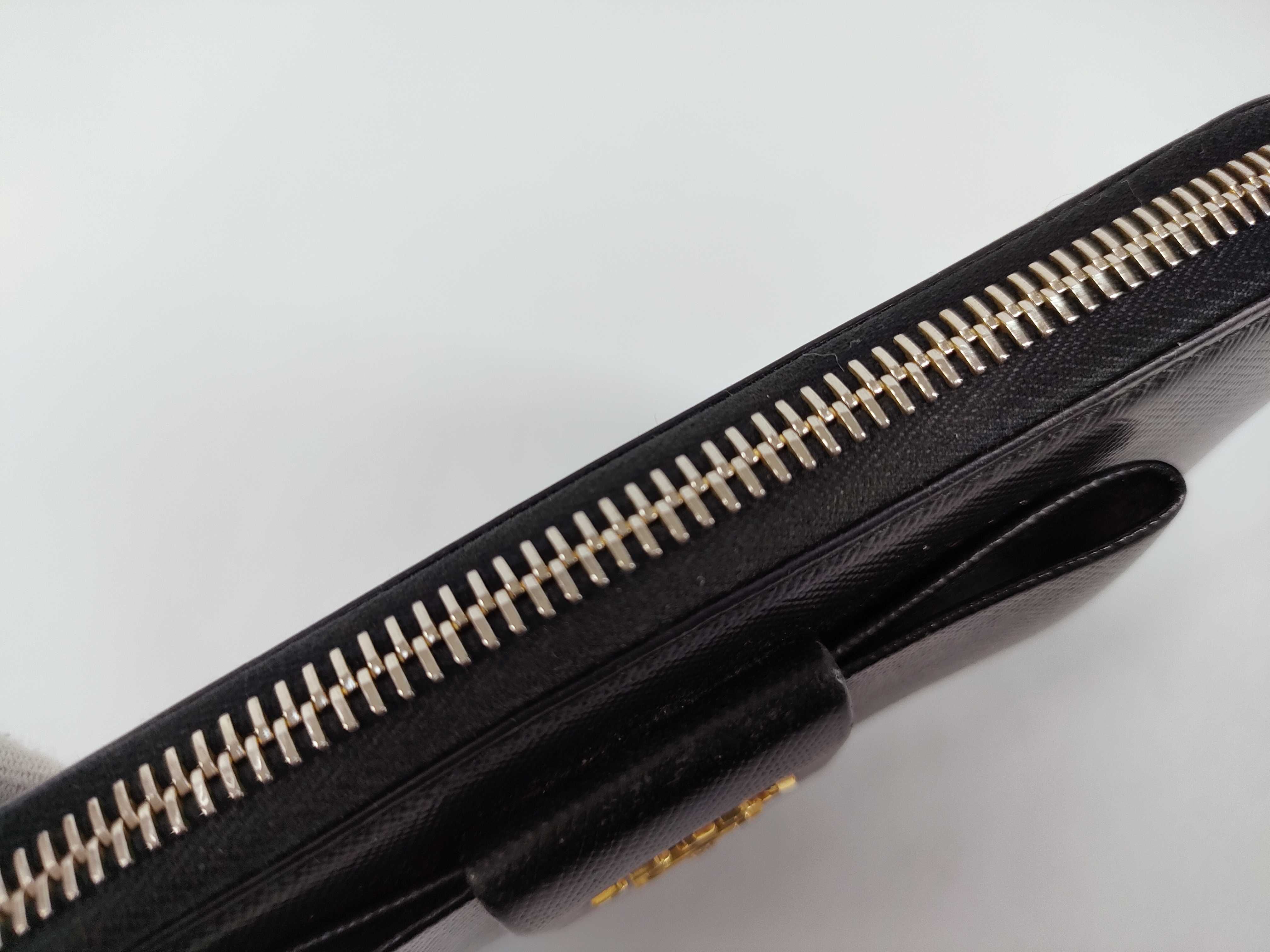 Ribbon-detailed Bi-fold Long Wallet, Saffiano Leather, 1M1132 — view 10