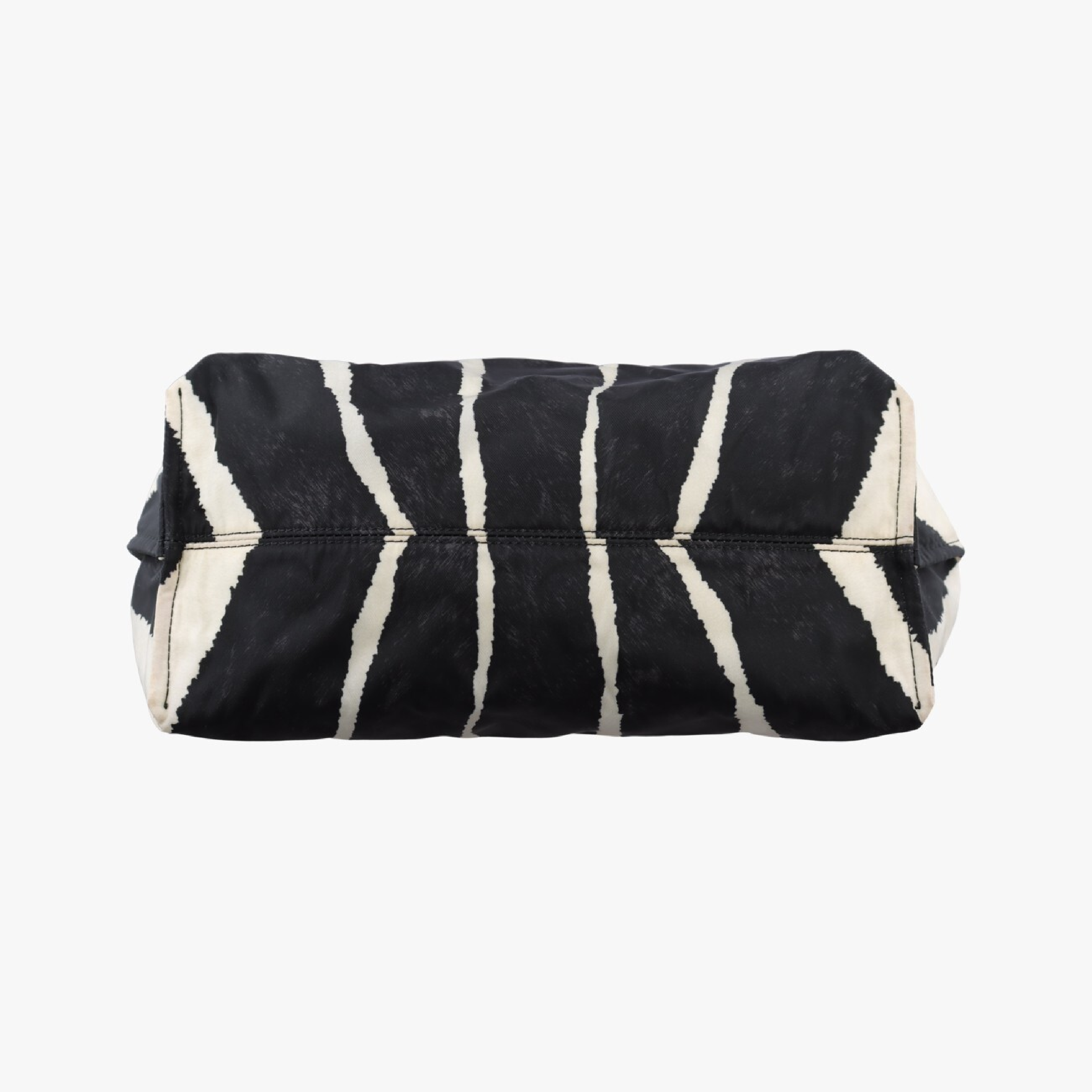 Zebra Print Tote Bag, White x Black Nylon x Leather, 8BH260 8BH260-Q9A 148-2384 (Handbag) — view 3