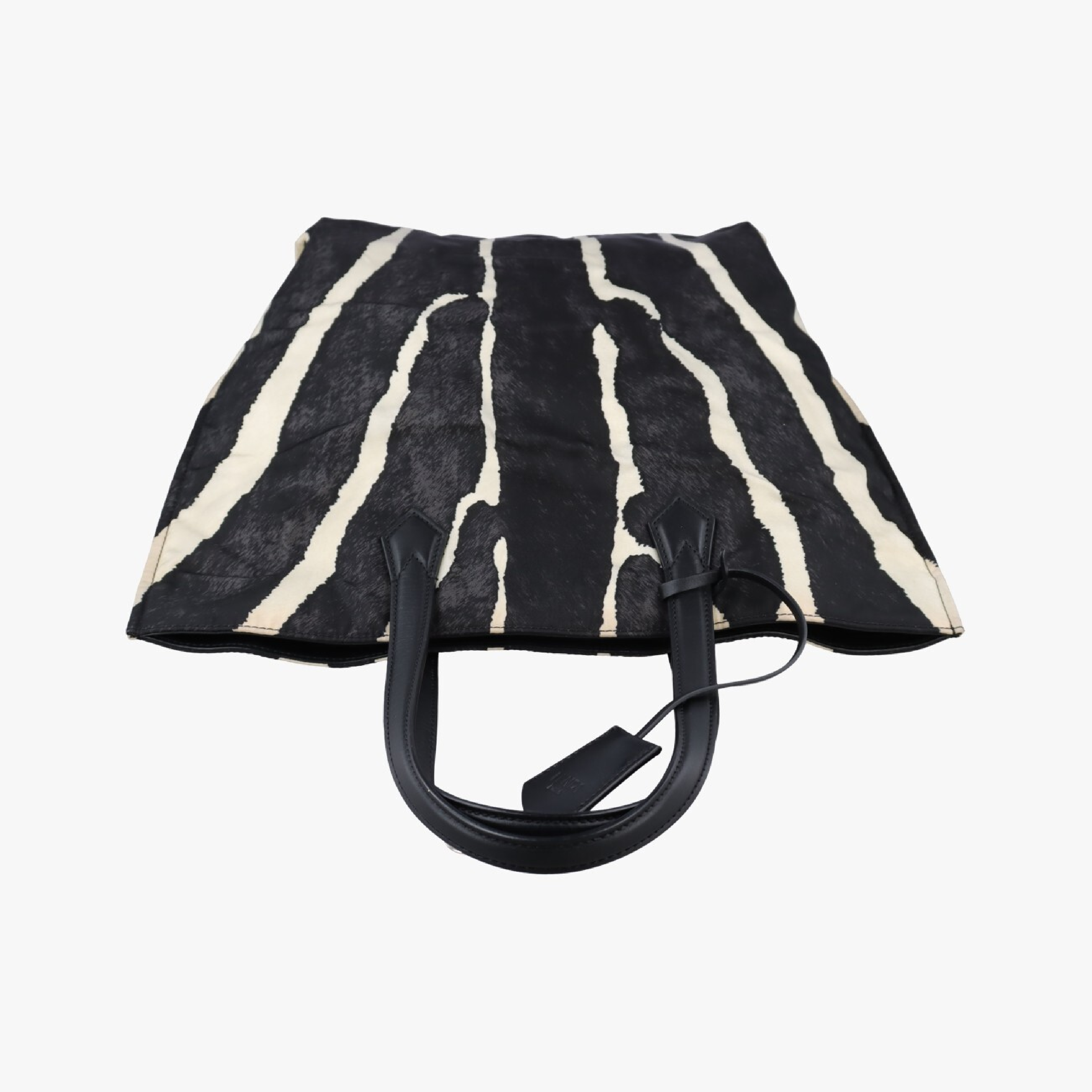 Zebra Print Tote Bag, White x Black Nylon x Leather, 8BH260 8BH260-Q9A 148-2384 (Handbag) — view 5