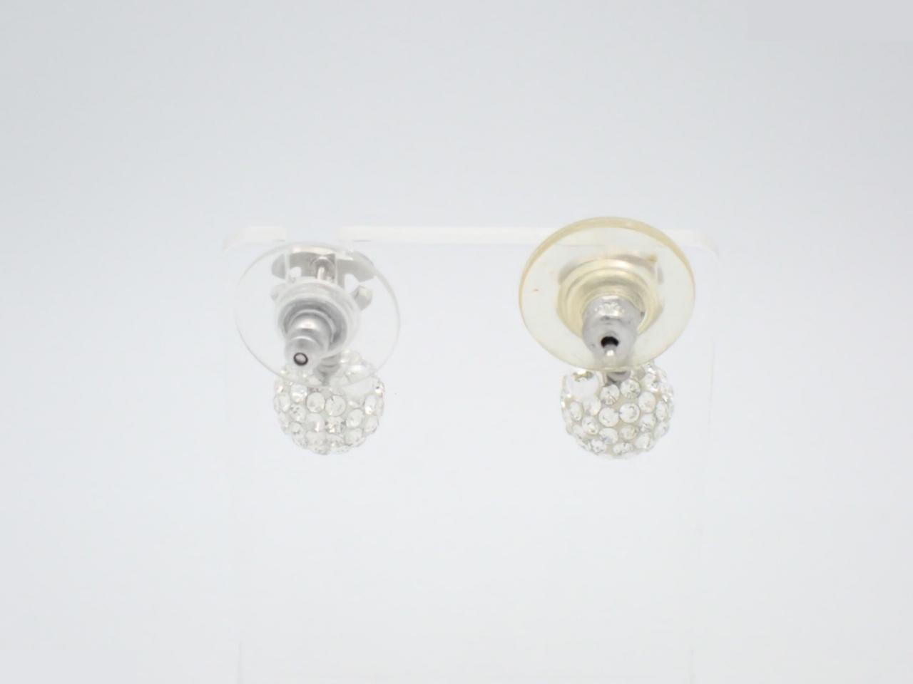 Earrings, Coco Mark design, silver, stone, B11P — view 2