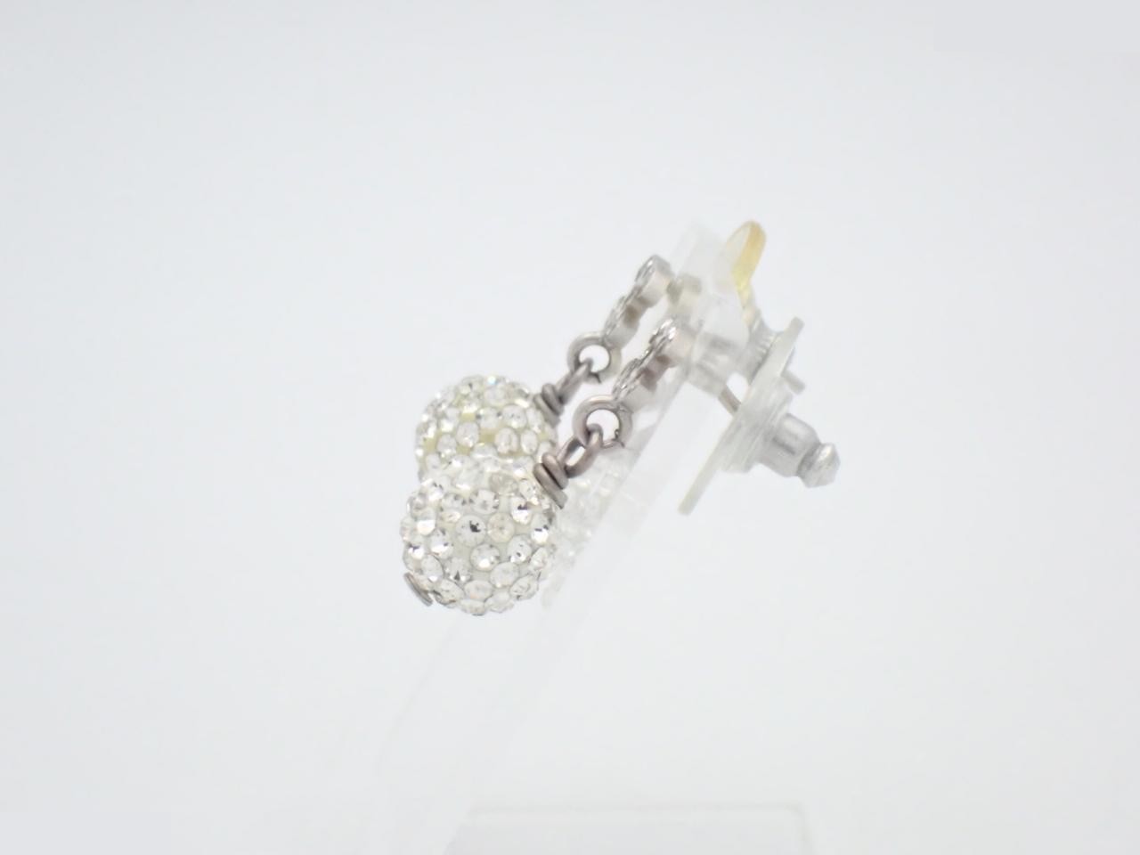 Earrings, Coco Mark design, silver, stone, B11P — view 3