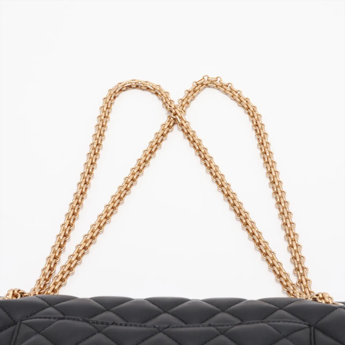 Matelassé 2.55 Large Caviar Skin Double Flap Double Chain Bag, Black with Gold Hardware, 23538581, Serial Number , A37587 — view 6