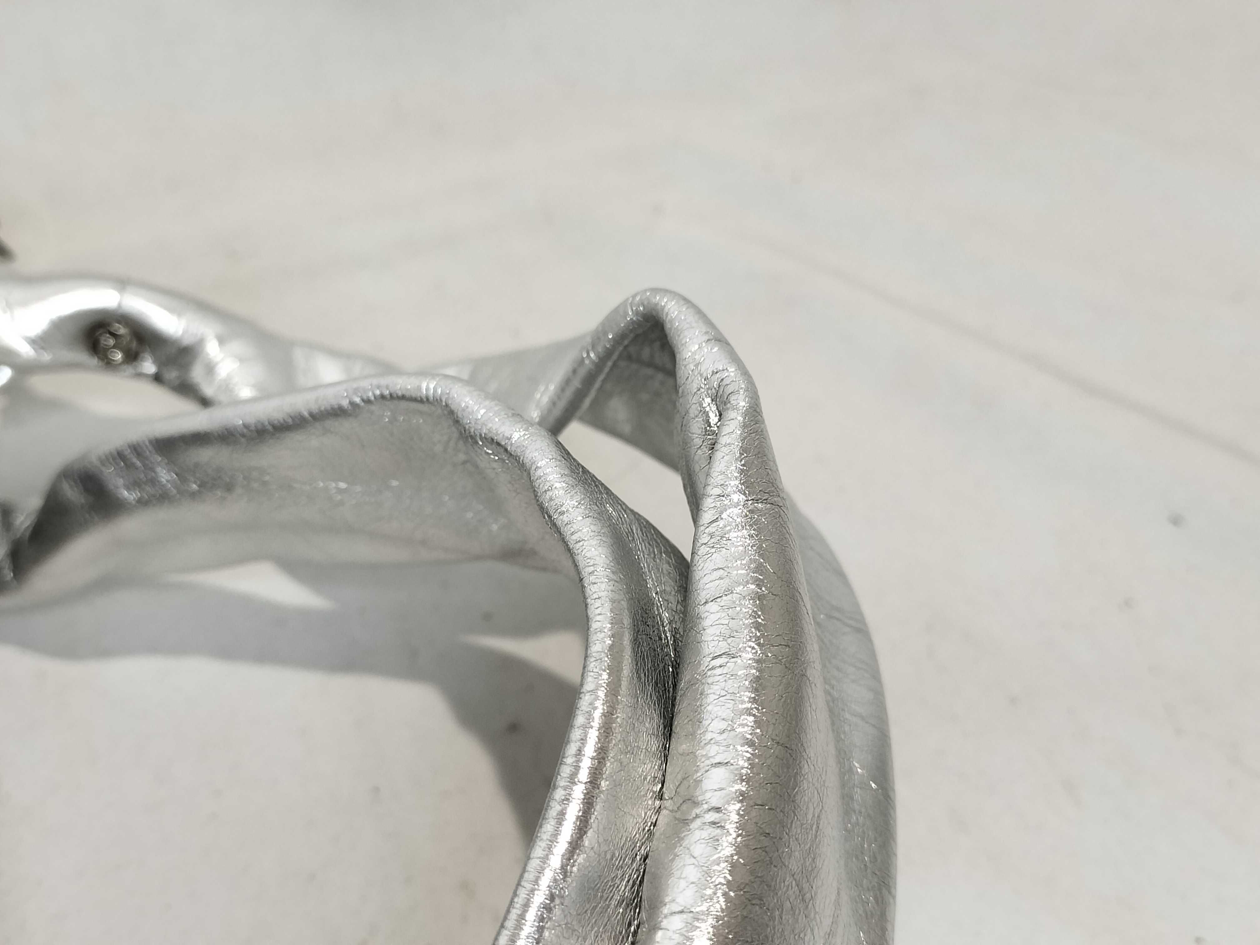 Leather Bittersweet Handbag, Silver Tone — view 4