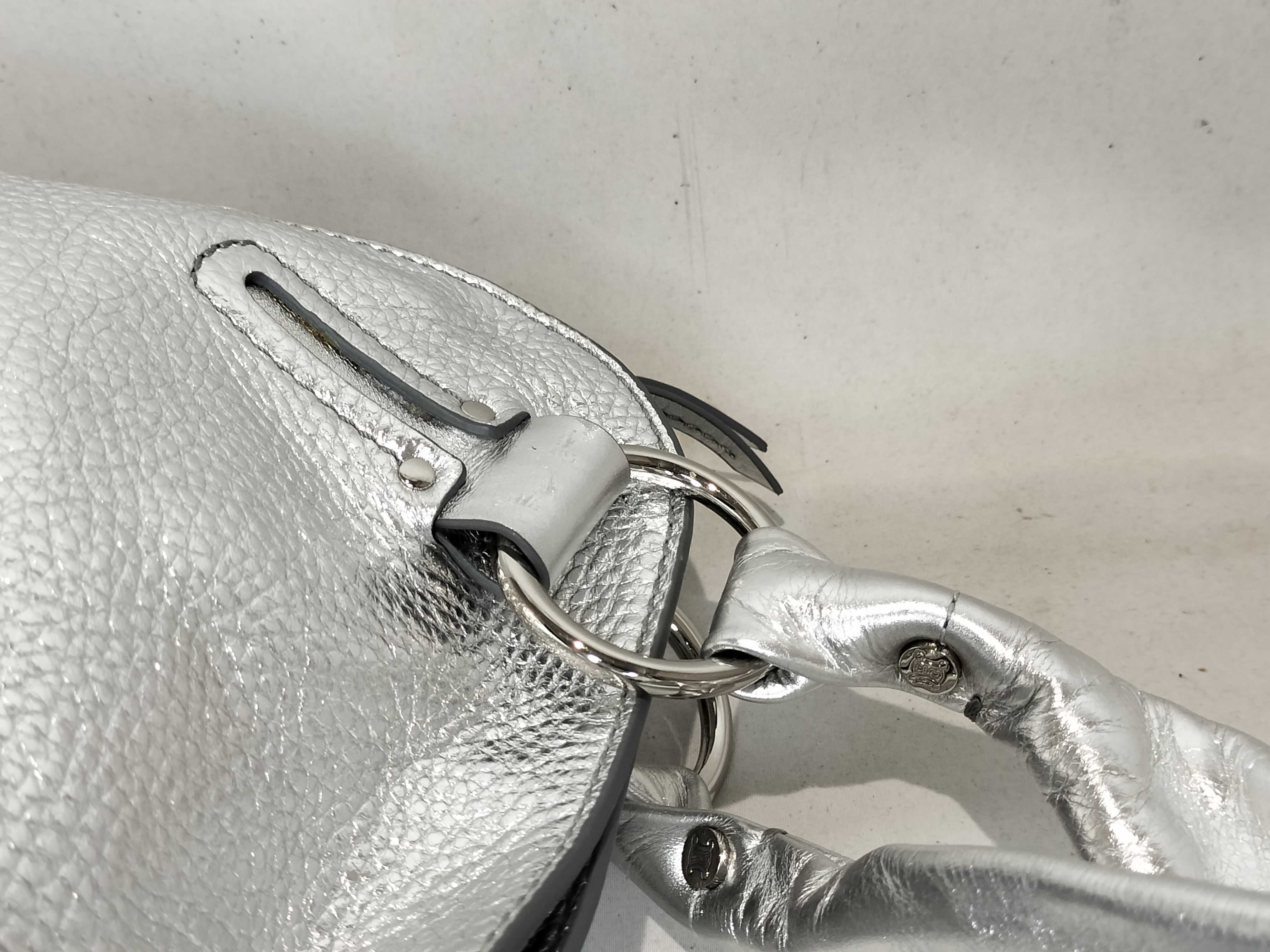 Leather Bittersweet Handbag, Silver Tone — view 5