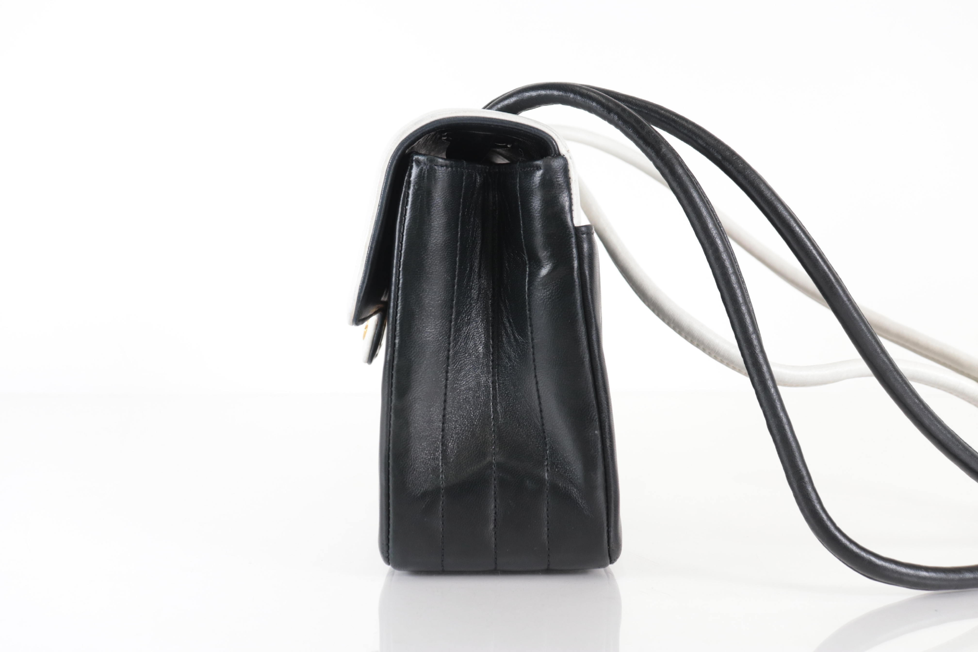 Mademoiselle Lambskin Bicolor Shoulder Bag (No. 6) — view 5