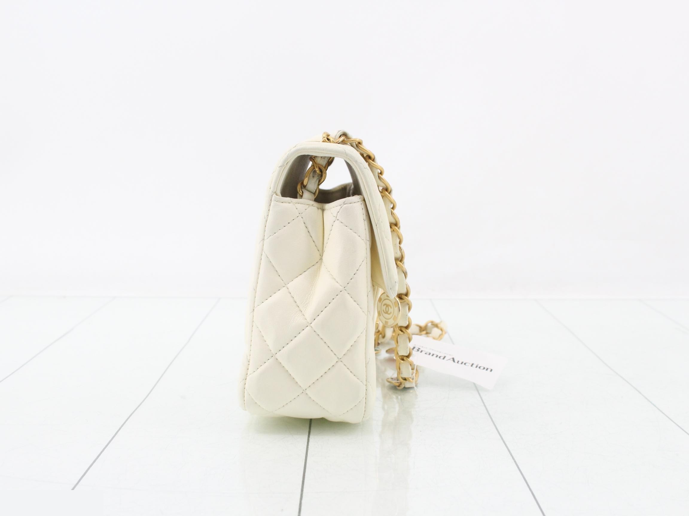 Matelassé Leather Medal Charm Chain Shoulder Bag — view 4