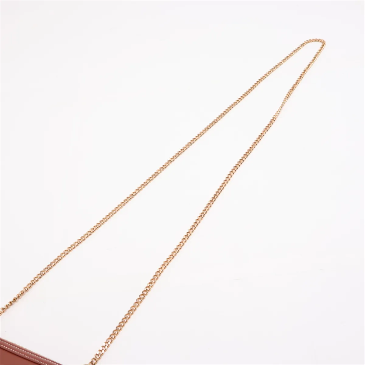Triomphe Chain Clutch Cuir Leather Chain Shoulder Bag Brown — view 5
