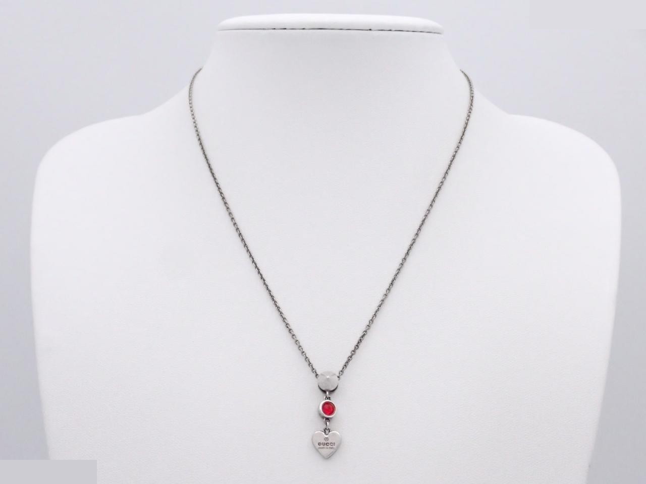 heart necklace, 925 sterling silver, 6.2g, chain approximately 40cm. — view 3