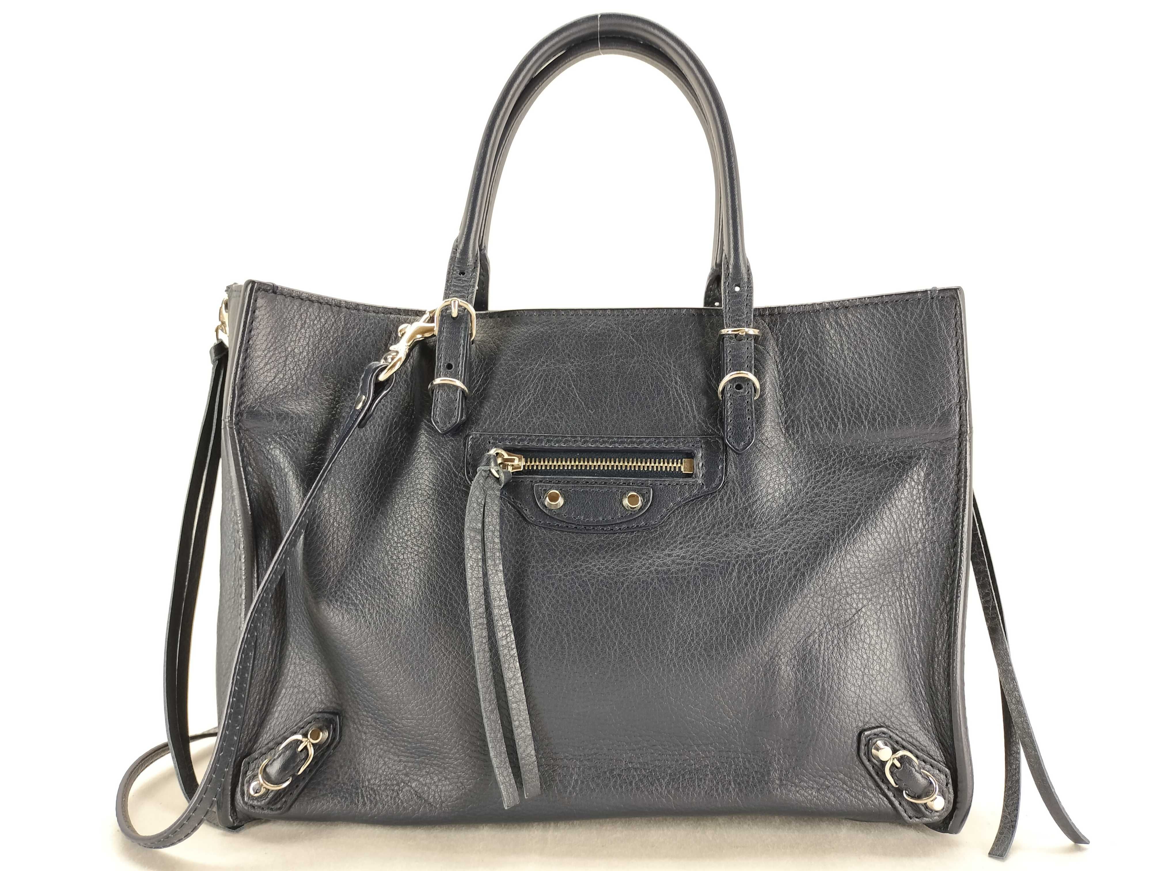 Paper Mini Leather 2-Way Handbag, Black, 370926 (Handbag)