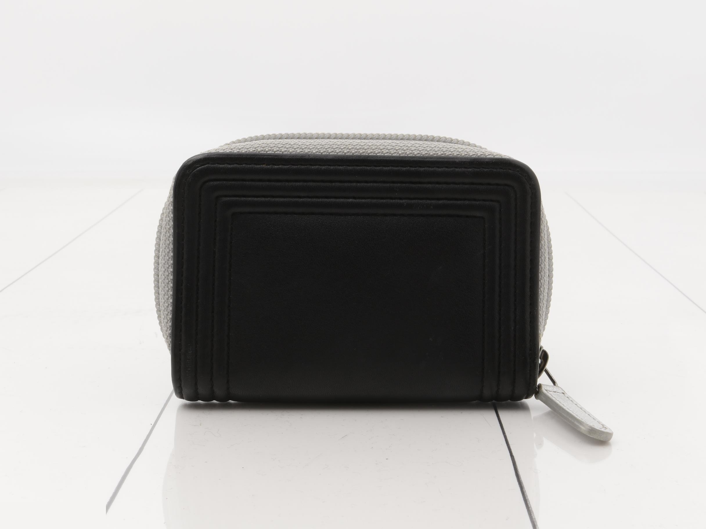 Boy Chanel Coin Case, Black/Silver — view 2
