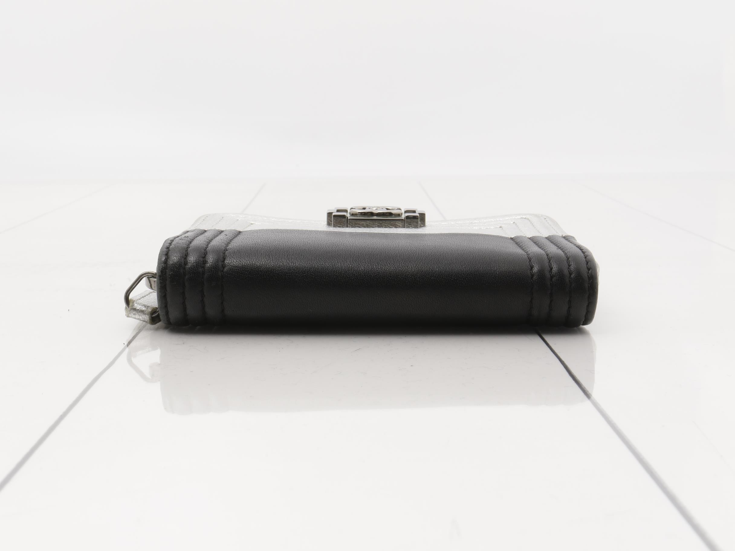 Boy Chanel Coin Case, Black/Silver — view 3