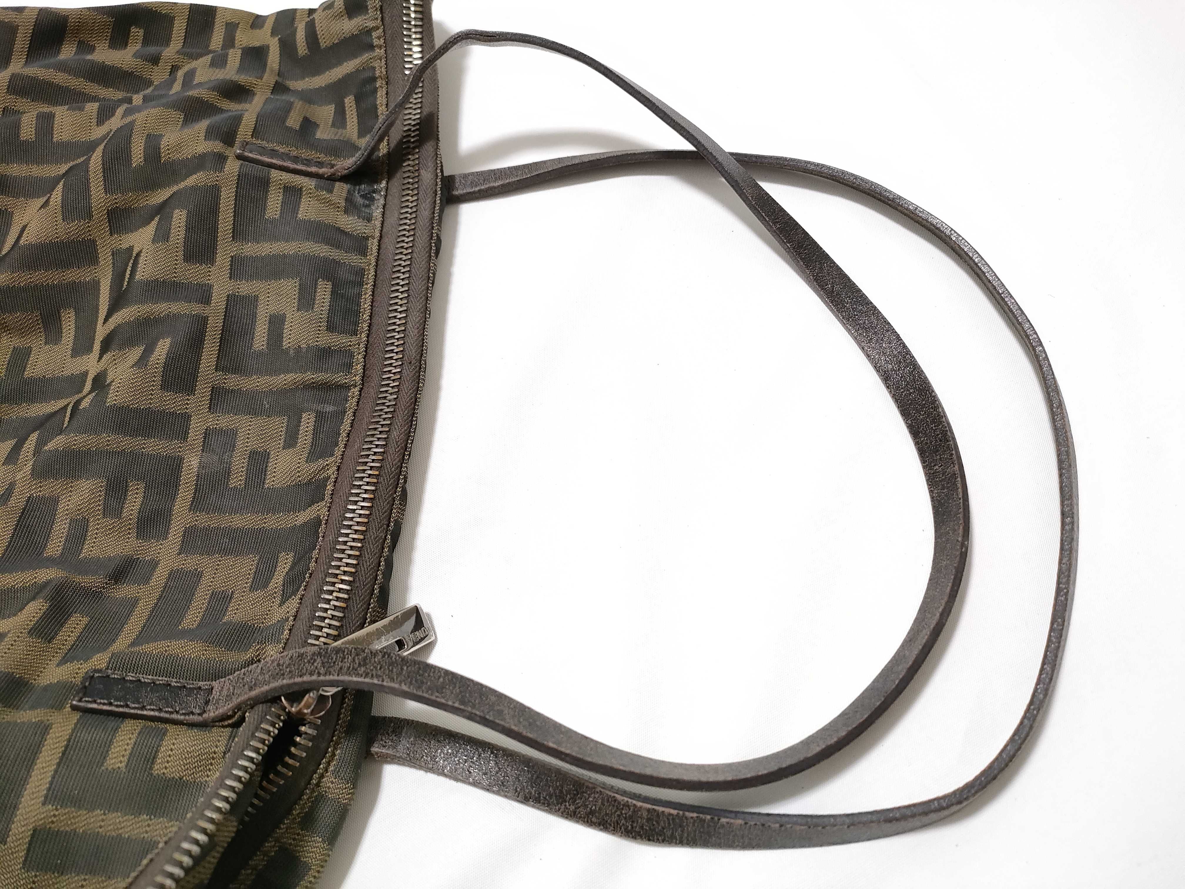 Zucca pattern tote bag, Fendi 23218BH023019, nylon, brown tote bag — view 3
