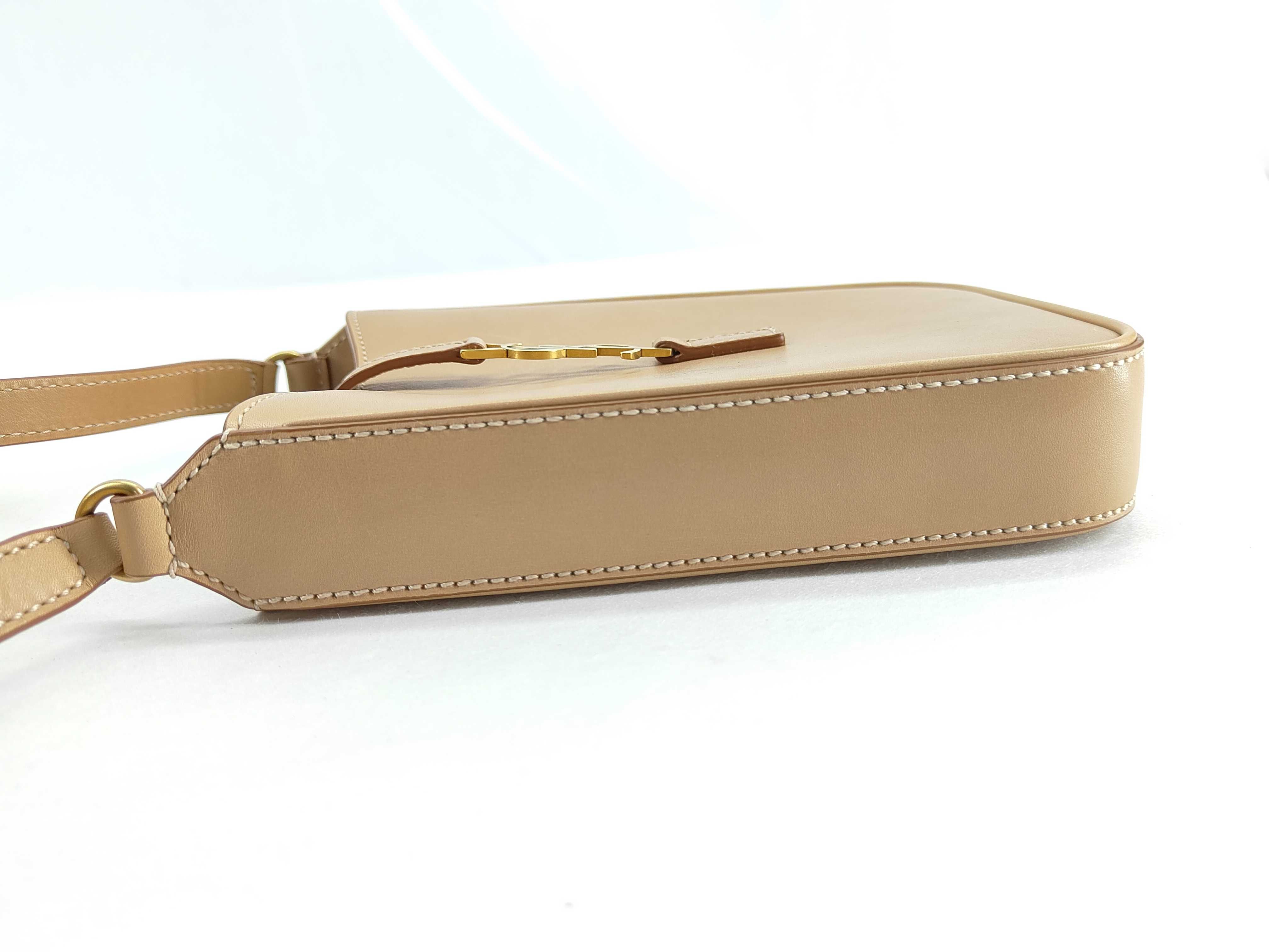 Mini Vertical Leather Shoulder Bag, Beige, 735214 (Shoulder Bag) — view 14