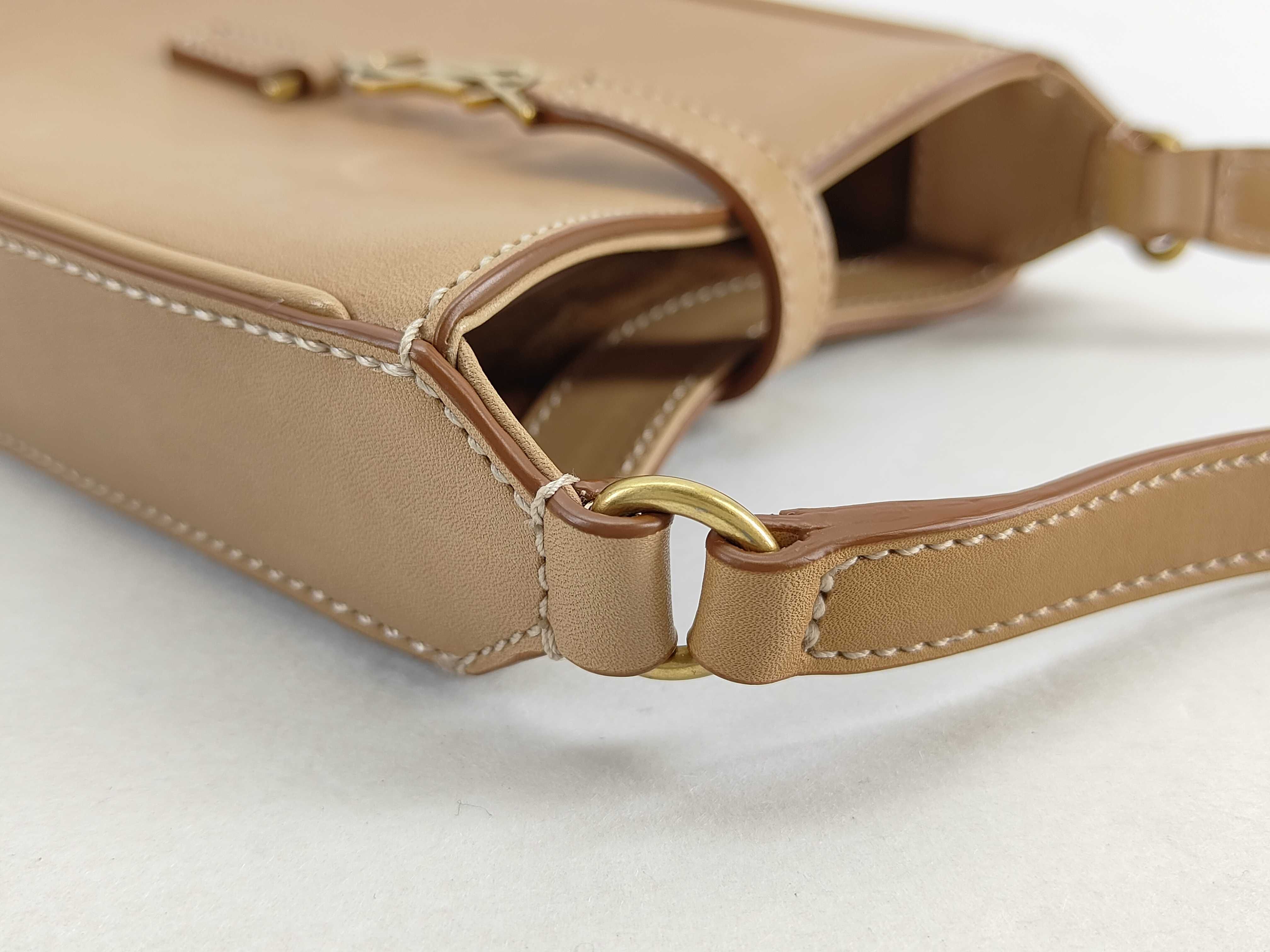 Mini Vertical Leather Shoulder Bag, Beige, 735214 (Shoulder Bag) — view 5