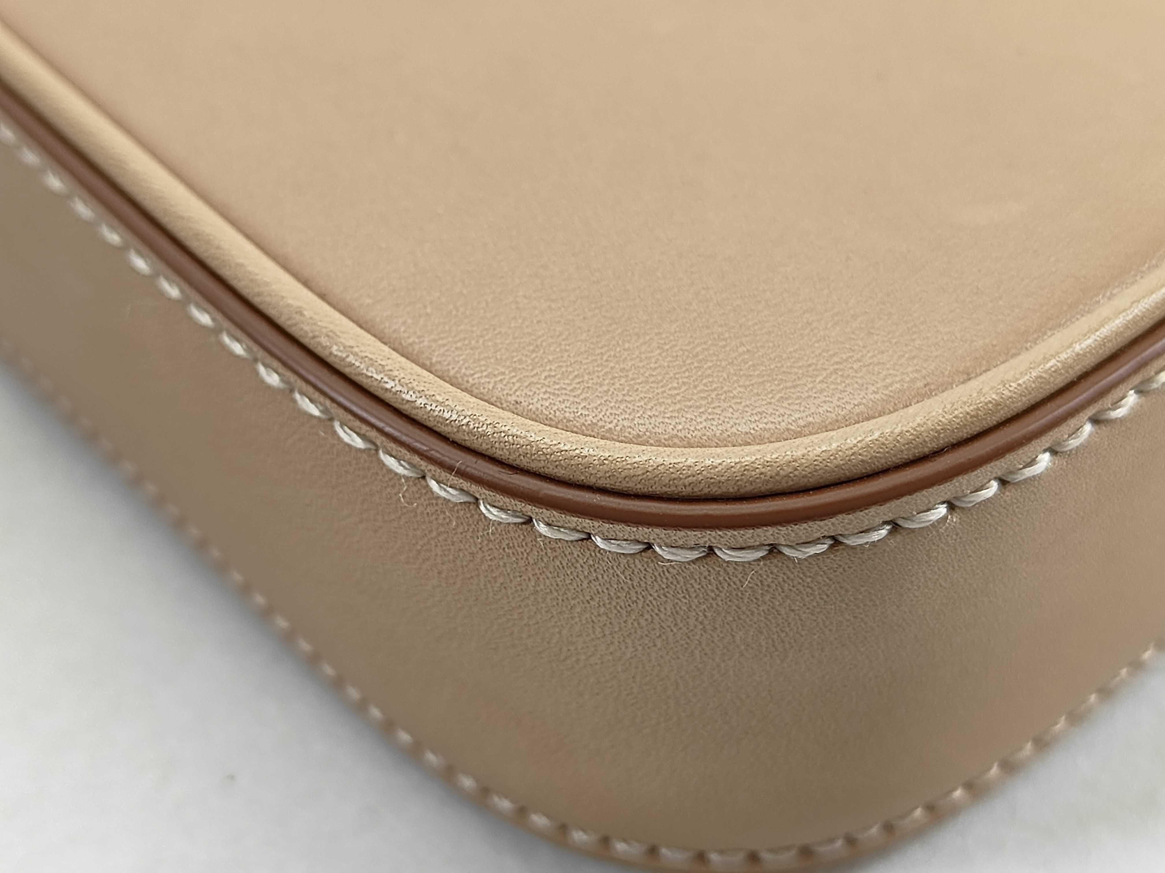 Mini Vertical Leather Shoulder Bag, Beige, 735214 (Shoulder Bag) — view 6