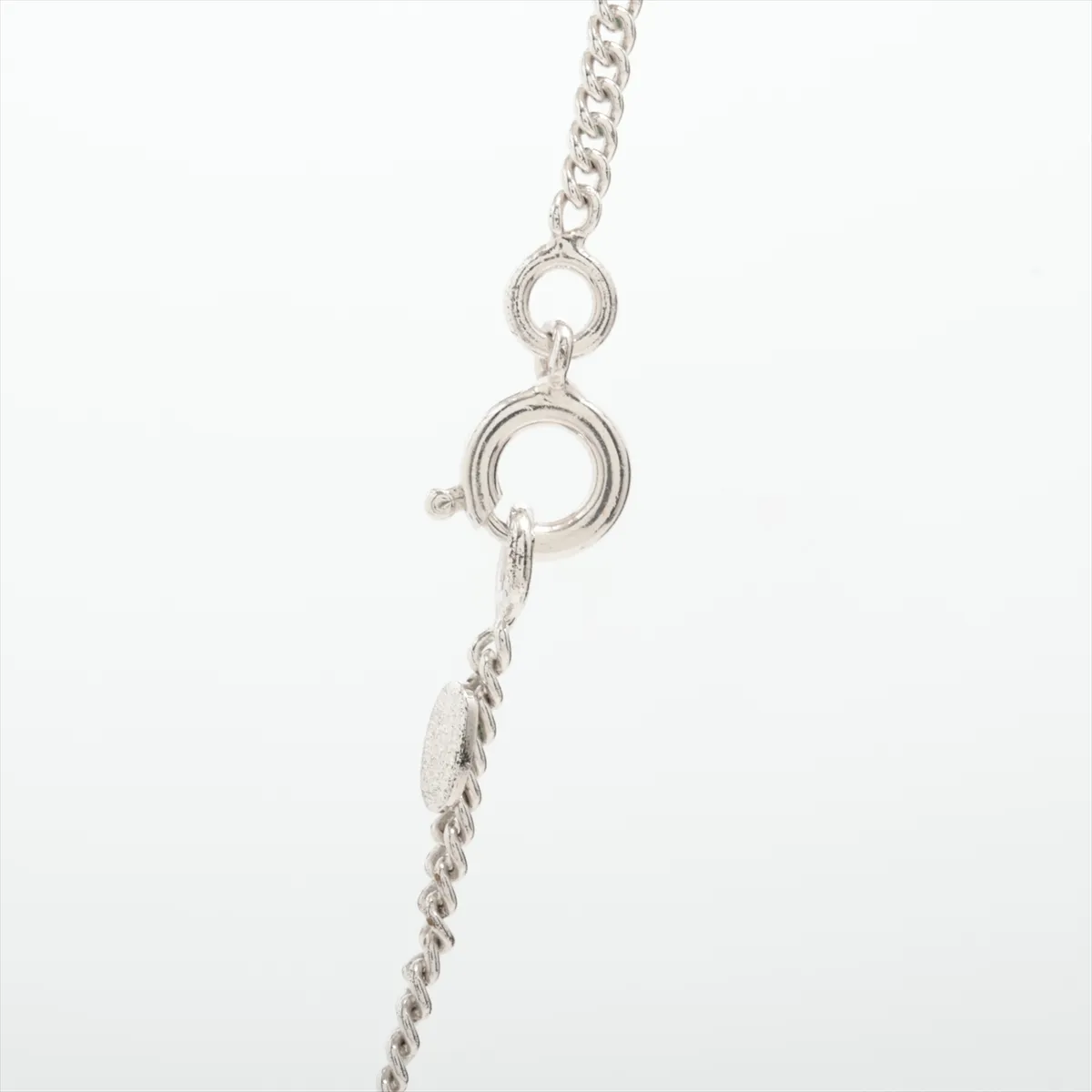 Coco Mark Flower Necklace 05A, Metal, Silver x White, — view 3