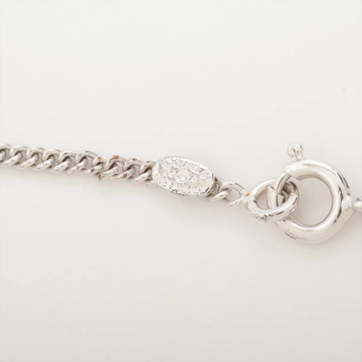 Coco Mark Flower Necklace 05A, Metal, Silver x White, — view 4