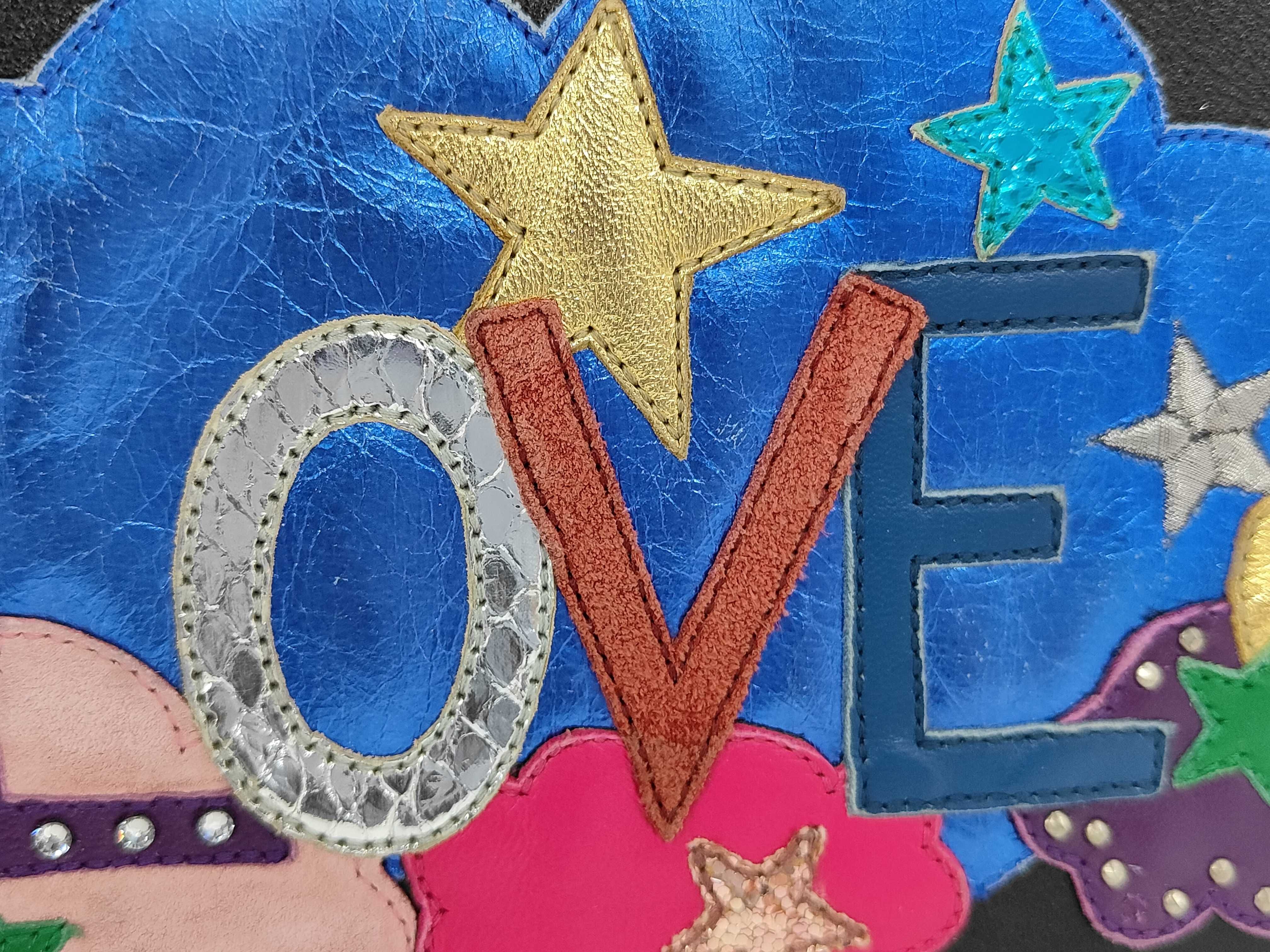 Sac de Jour 2-Way Shoulder Bag LOVE Applique Black Shoulder Bag — view 8