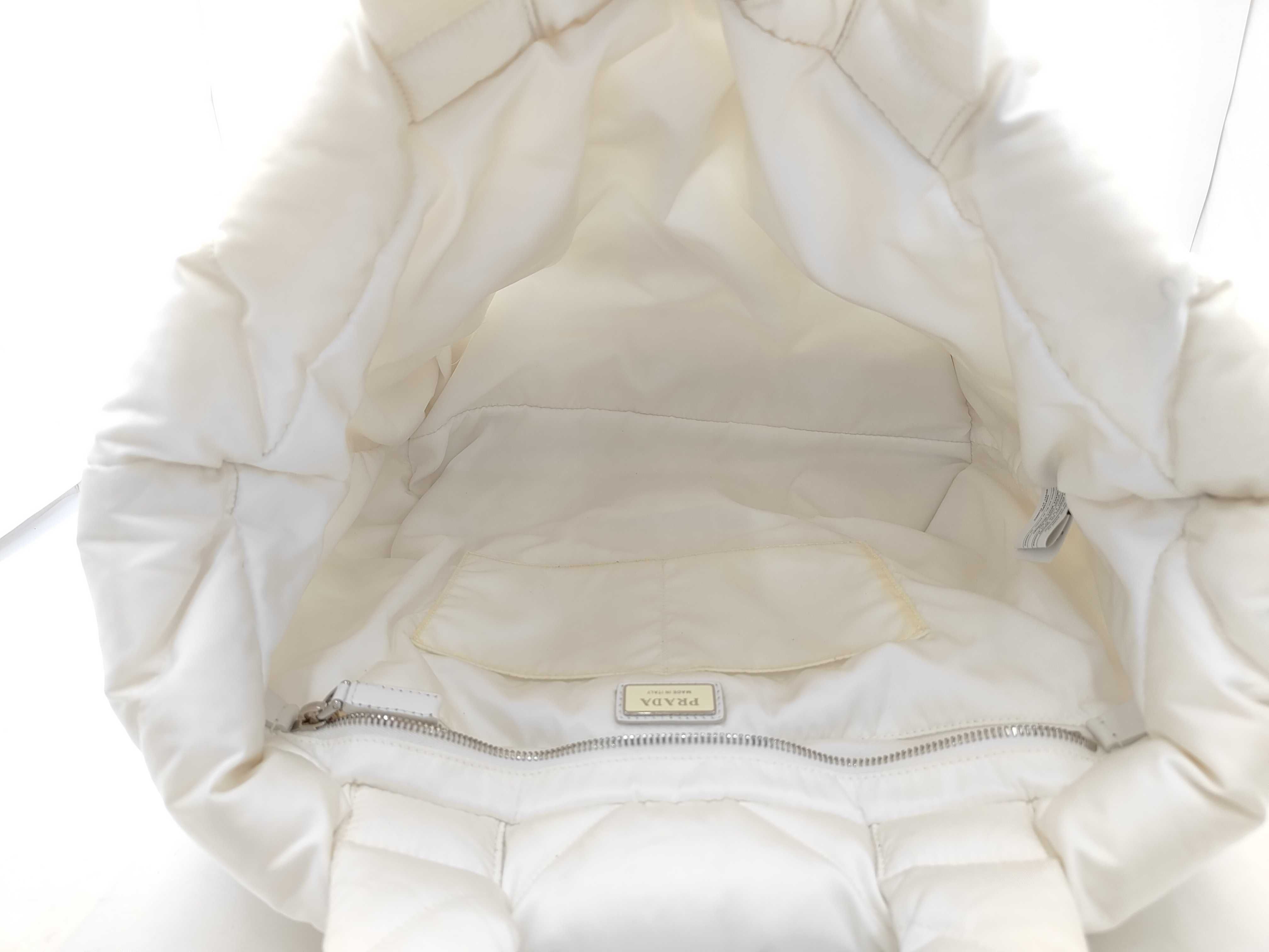 Re-Nylon Padded Tote Bag, White, 2VG082 — view 8