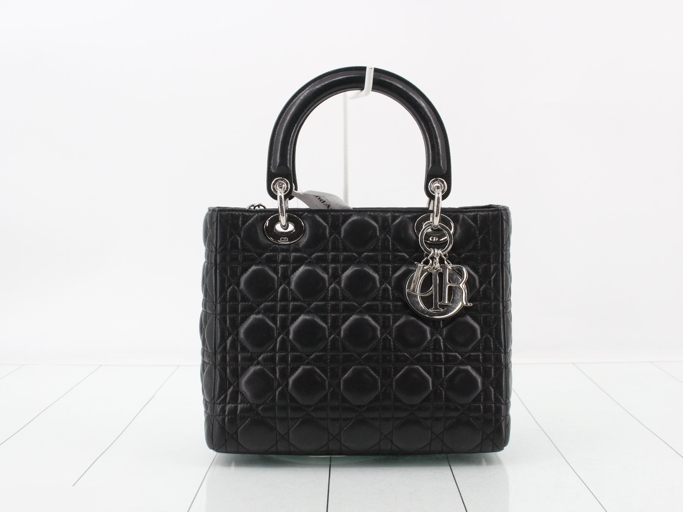 Lady Dior Medium Cannage Lambskin Black 25 x 20 x 12 cm