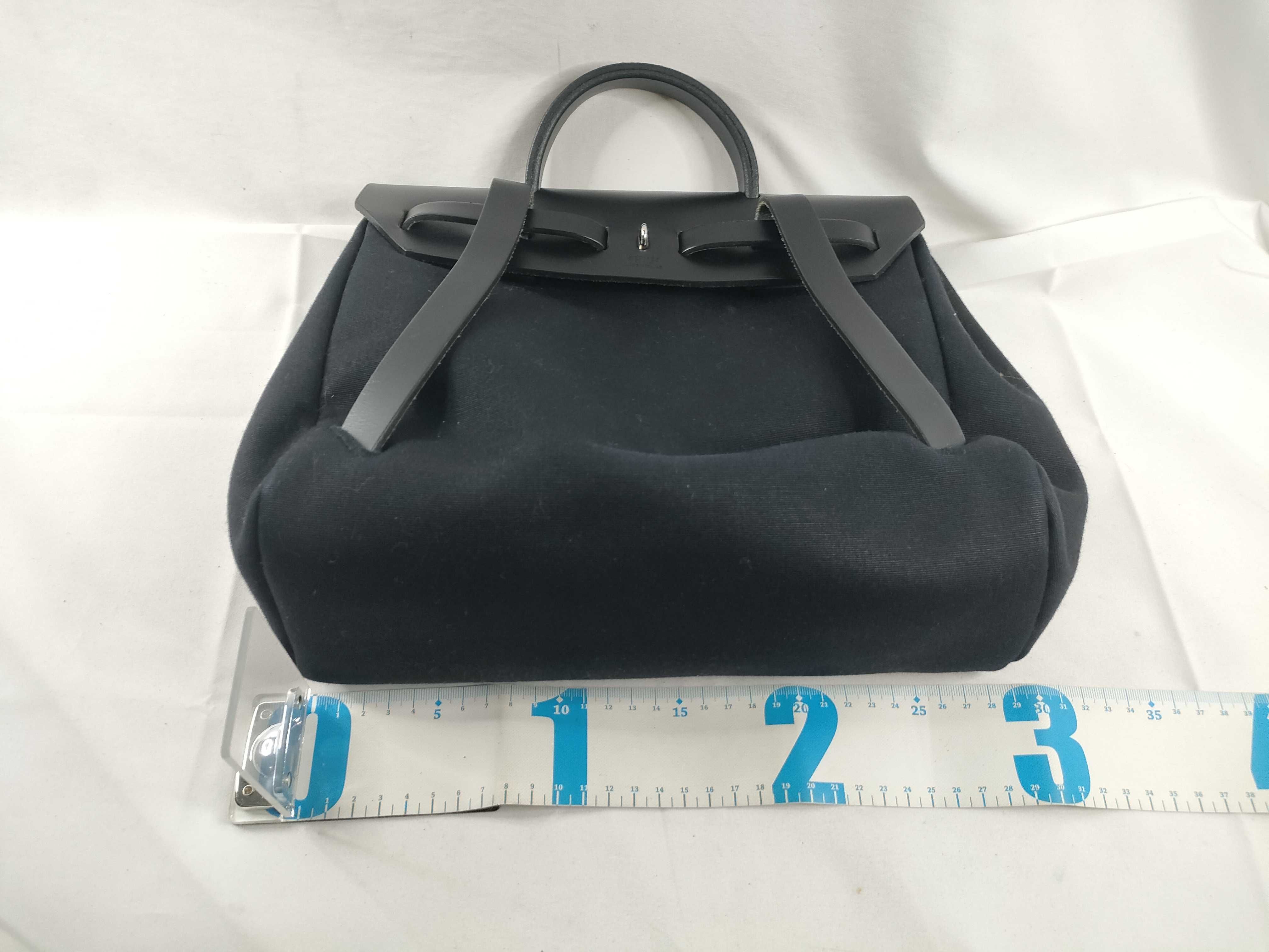 Herbag Ad PM Toile Officier x Vache Hunter Black Silver Hardware G: 2003 Tote Bag — view 2