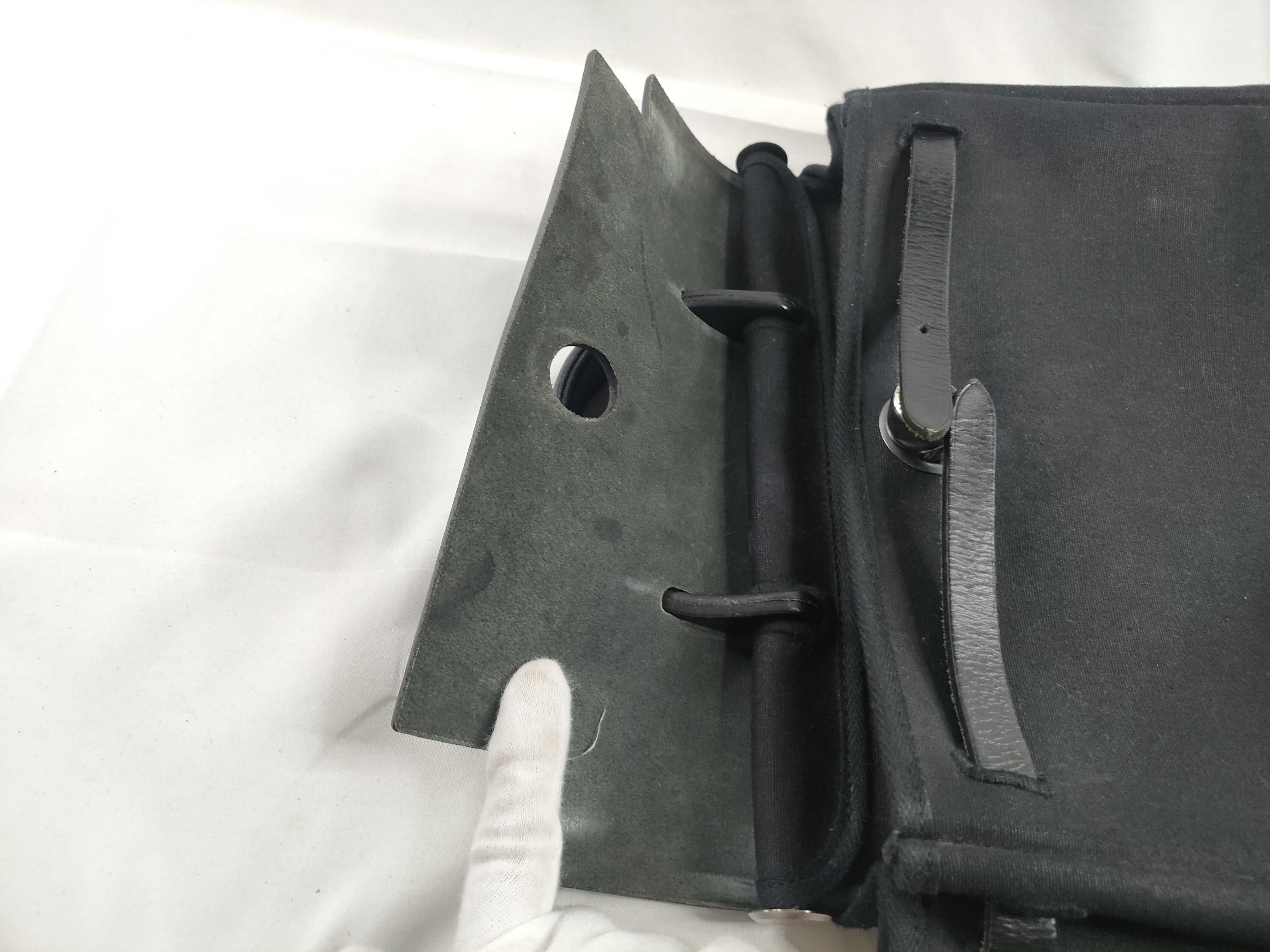 Herbag Ad PM Toile Officier x Vache Hunter Black Silver Hardware G: 2003 Tote Bag — view 9