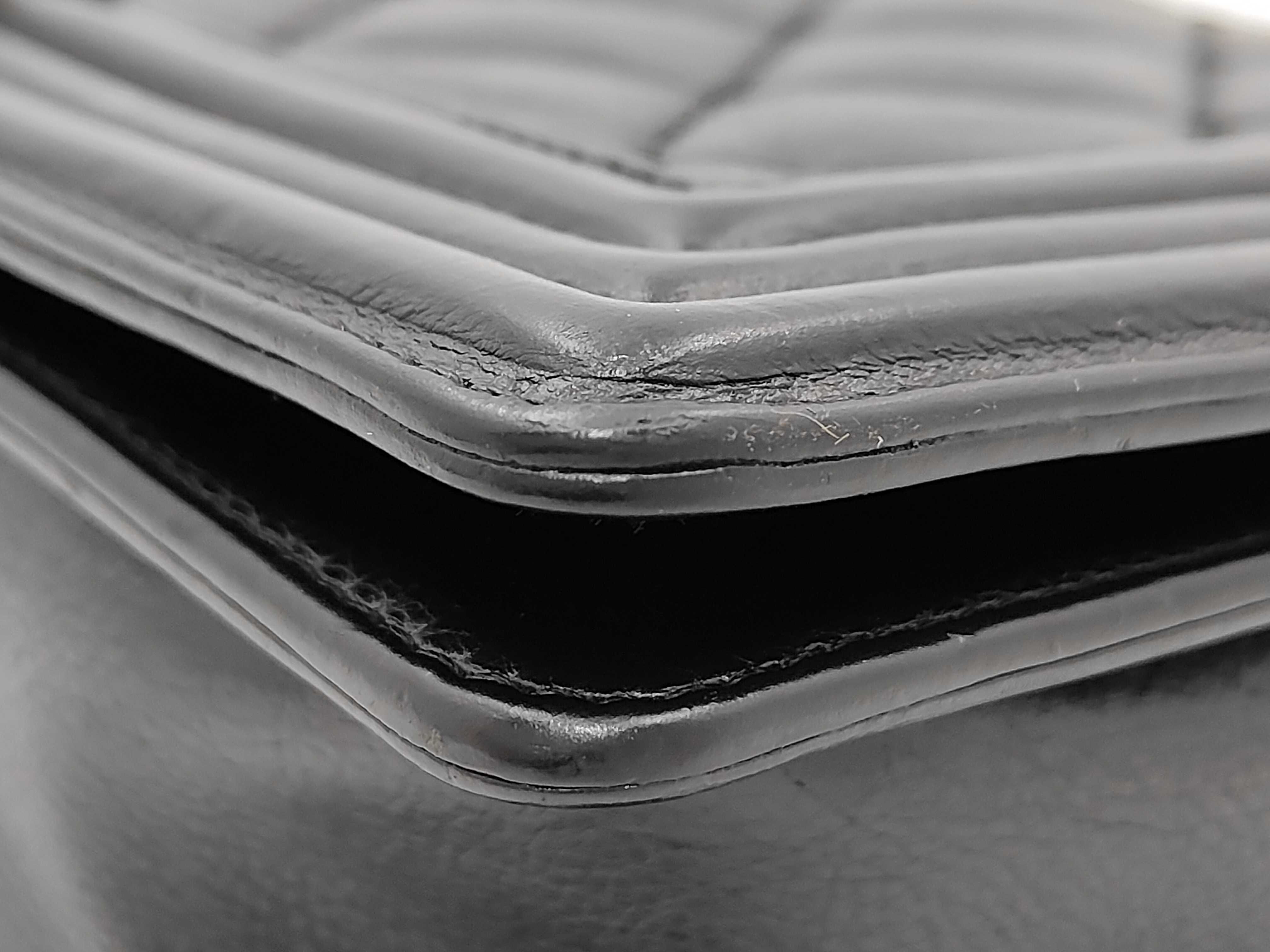 Boy Chanel Black Matte Silver Wild Stitch Shoulder Bag (Serial Number 18) — view 4