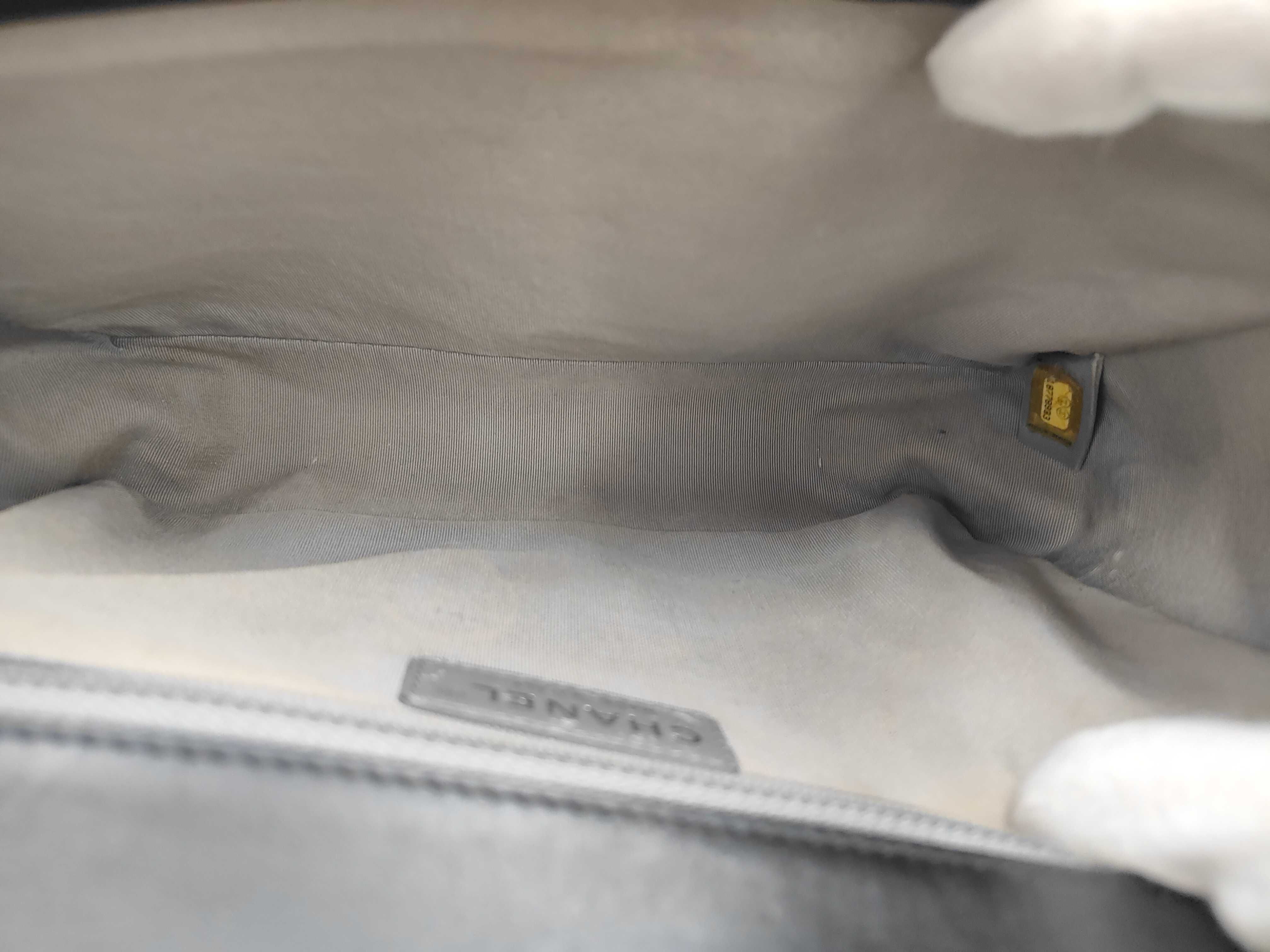 Boy Chanel Black Matte Silver Wild Stitch Shoulder Bag (Serial Number 18) — view 8