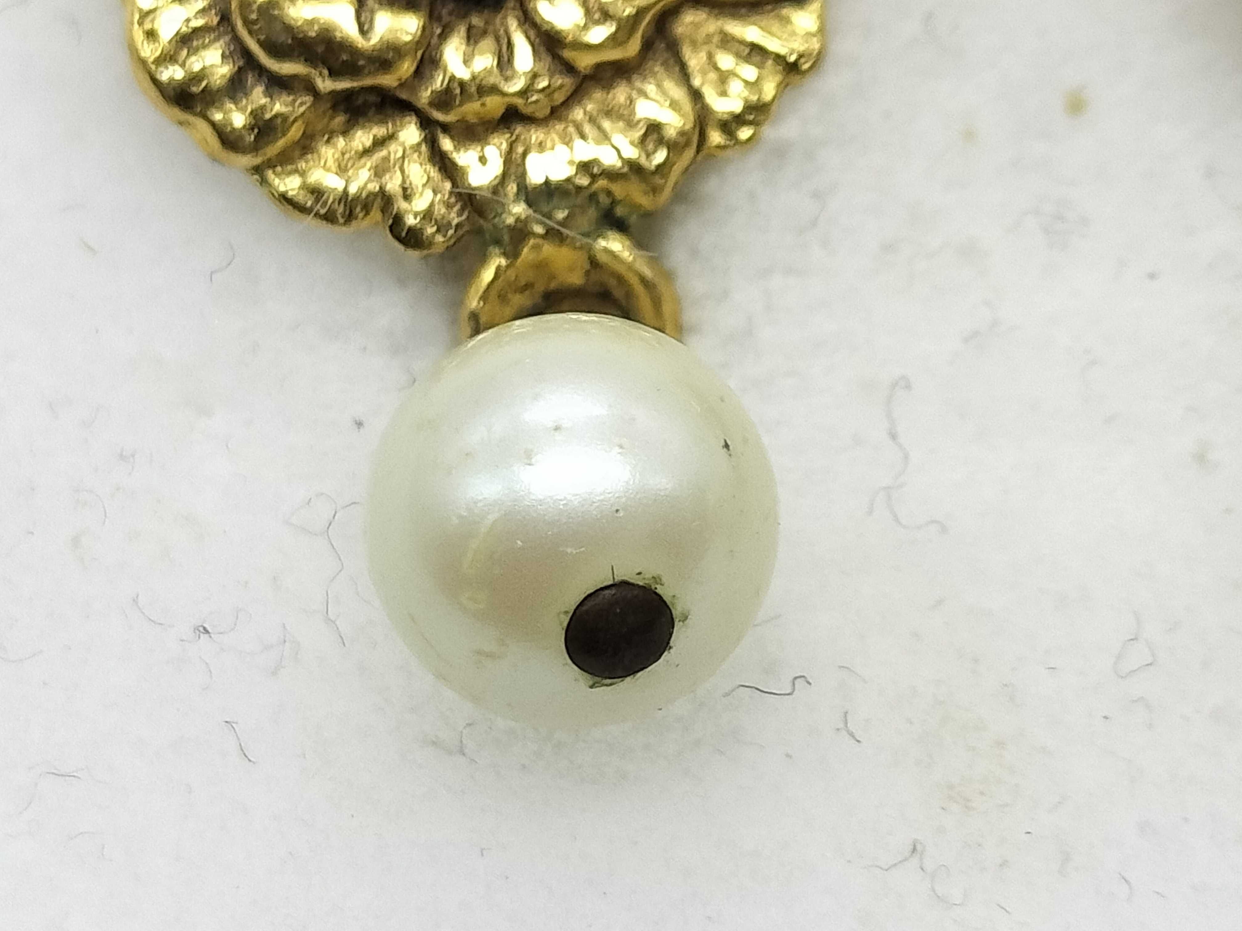 Flower/Pearl Earrings Vintage Earrings — view 2