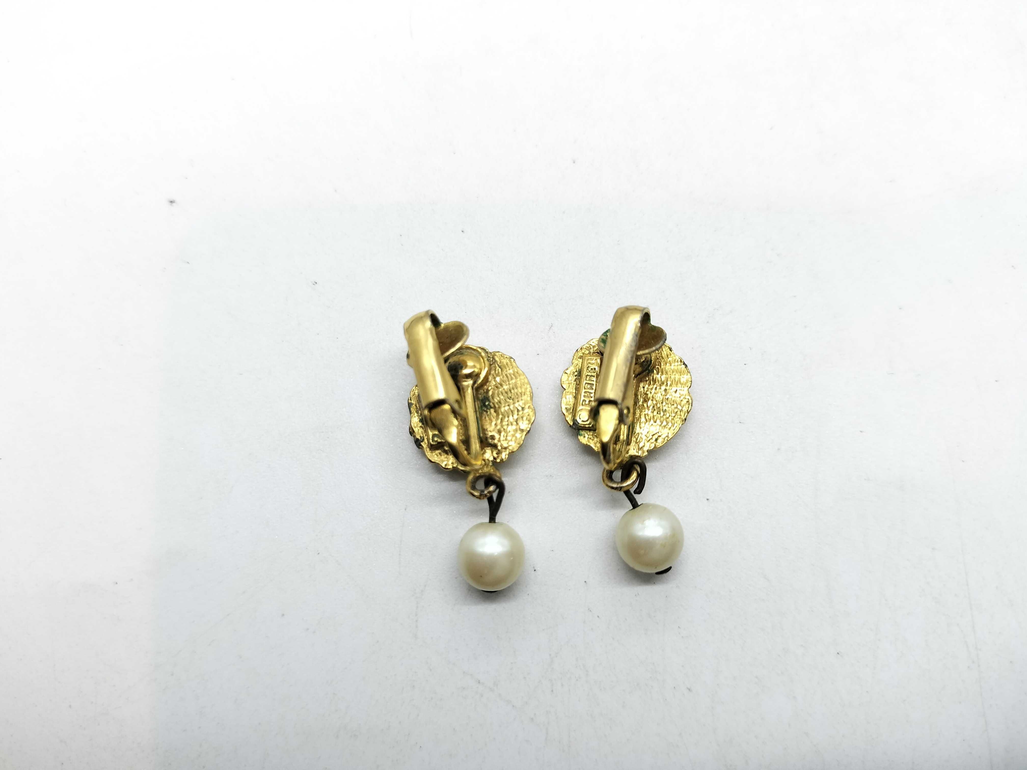 Flower/Pearl Earrings Vintage Earrings — view 3