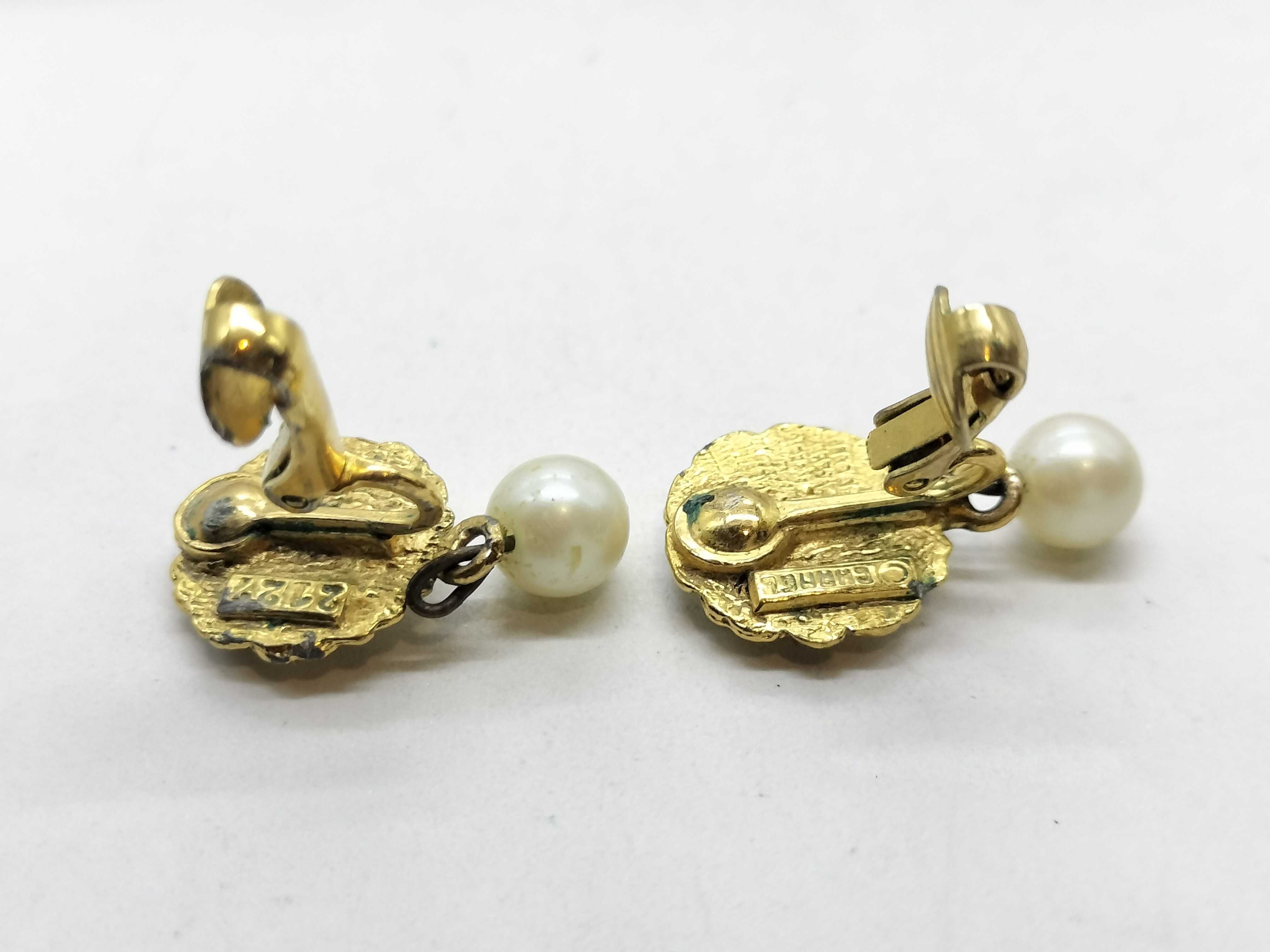 Flower/Pearl Earrings Vintage Earrings — view 6