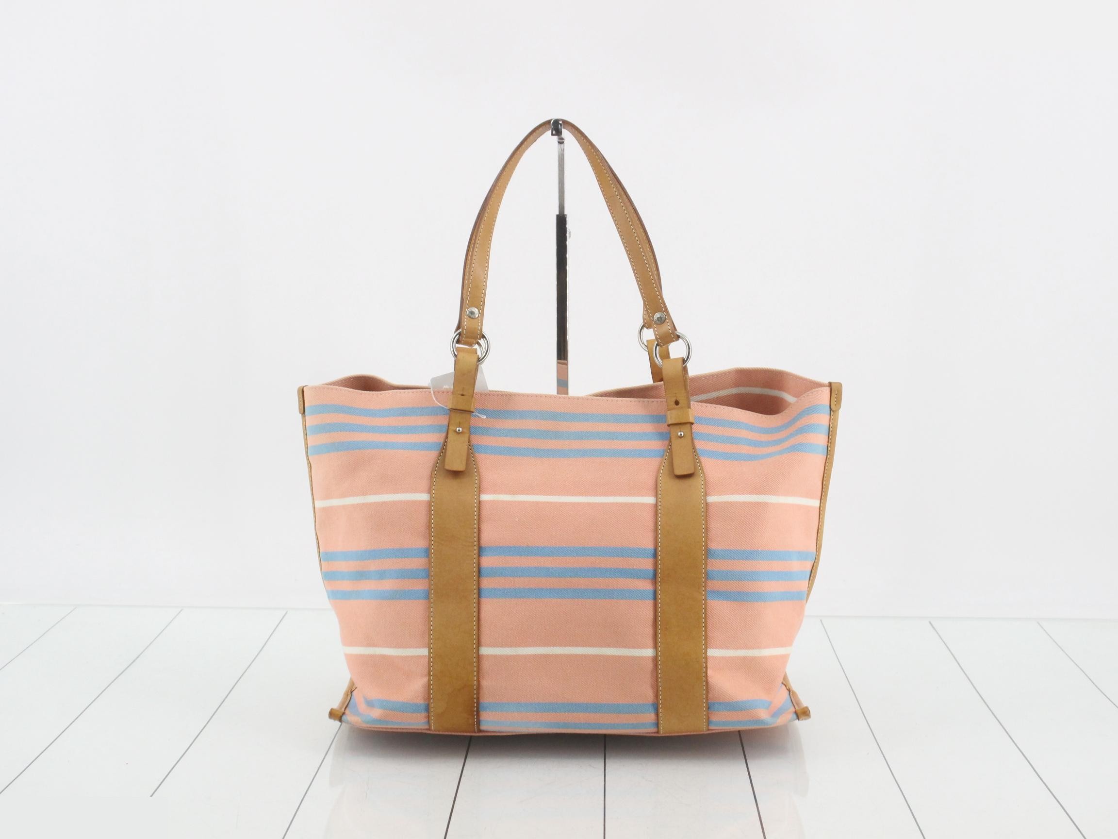 Blue Label Canvas Leather Tote Bag