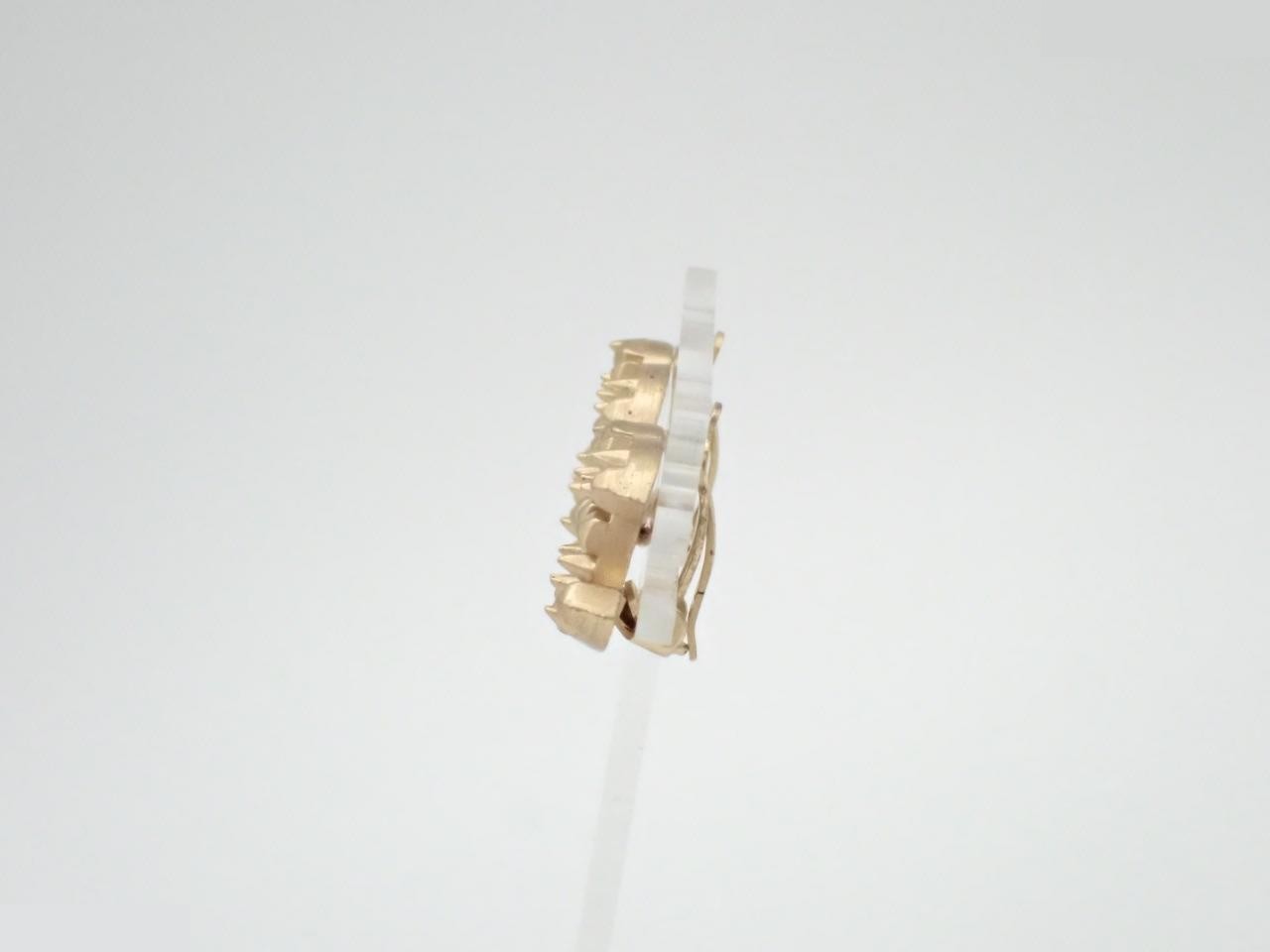 earrings, model 03P, Coco Mark, studs, gold, 1.7cm wide. — view 3