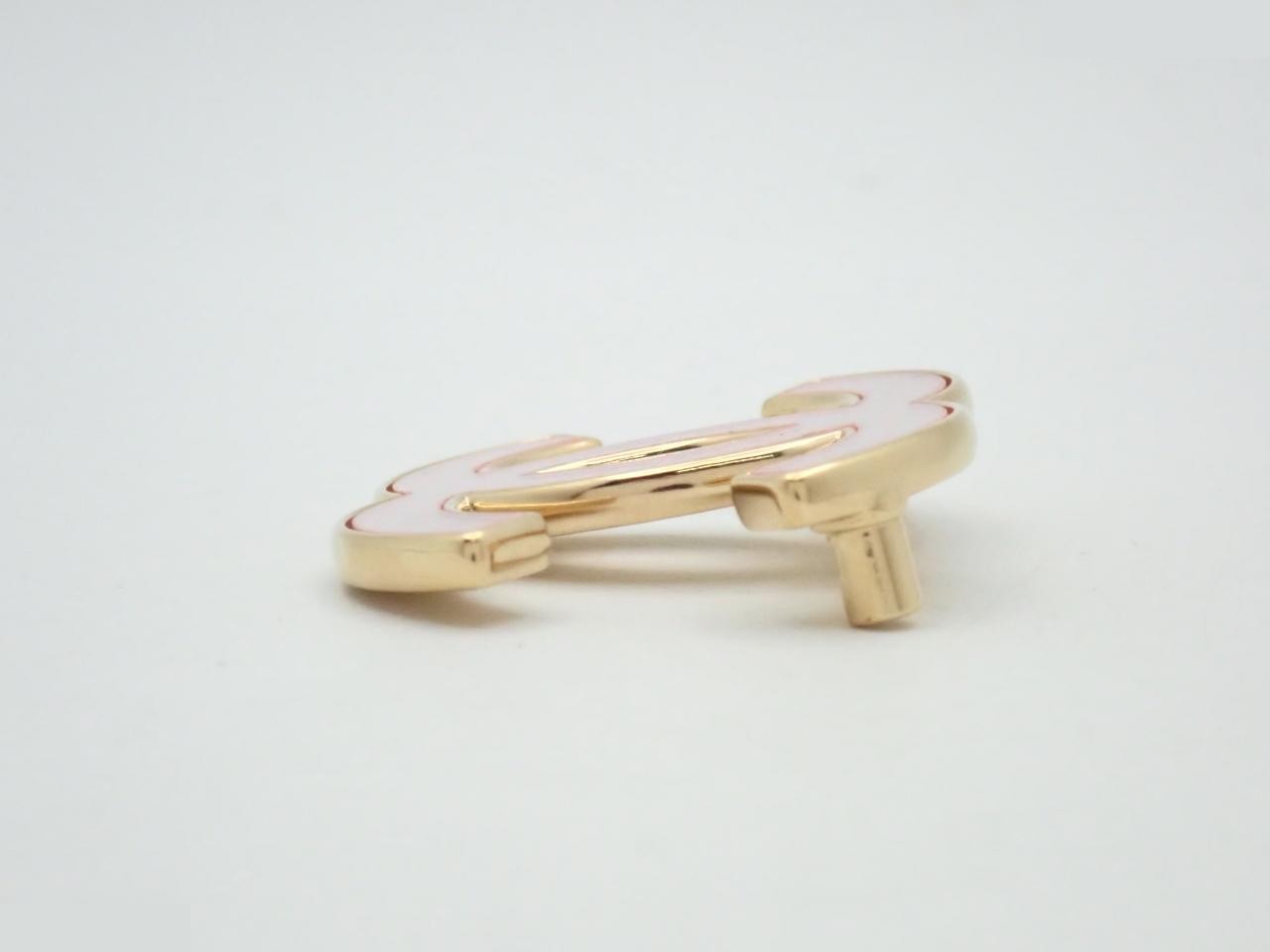 brooch, Coco Mark, gold, clover, pink, A24S, cherry blossom — view 3