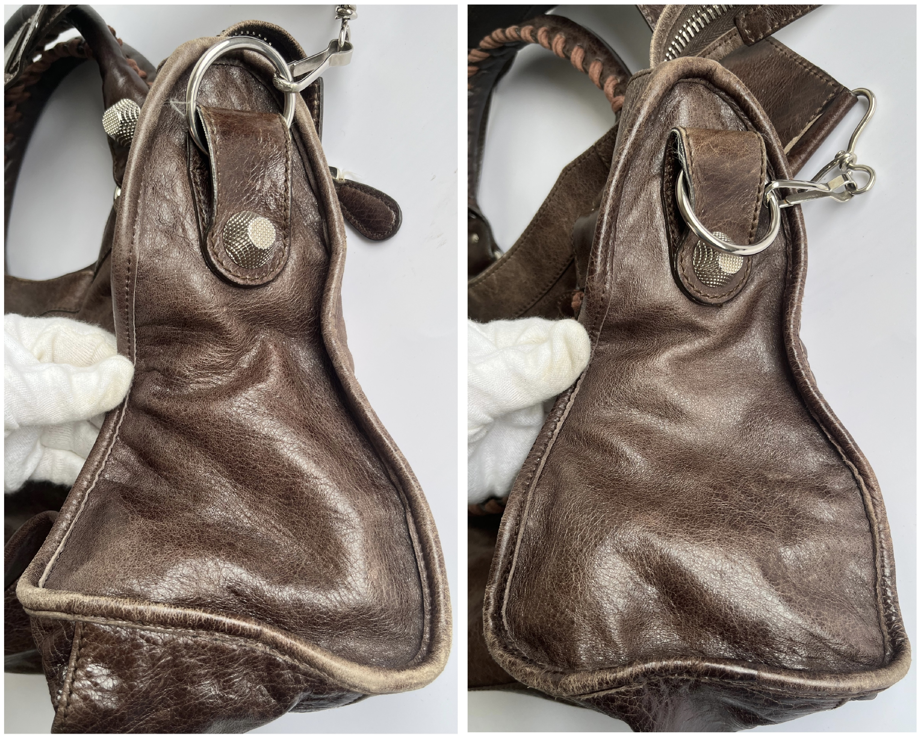 The City Motorcycle Brown Shoulder Bag with Shoulder Strap — view 13