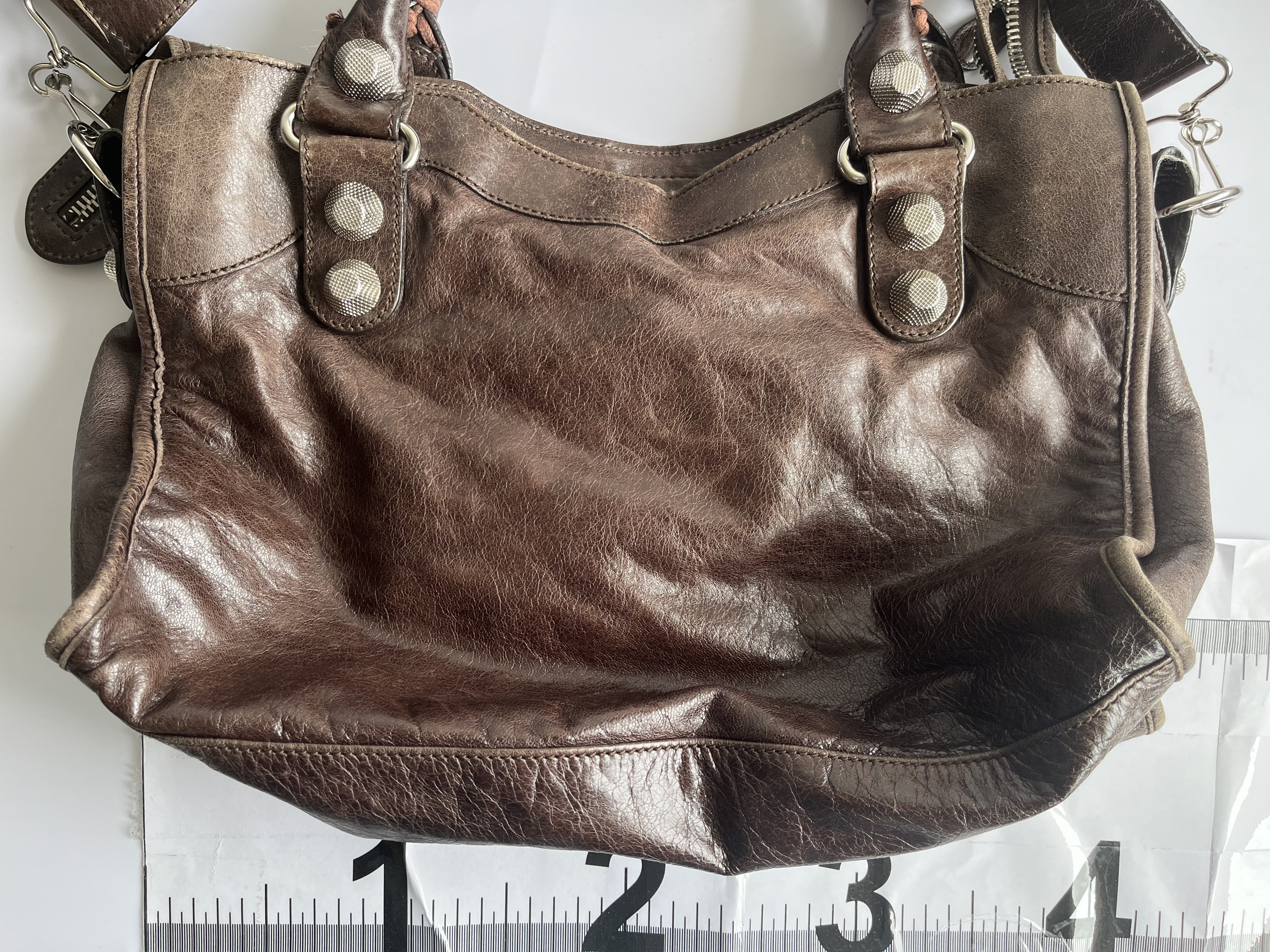 The City Motorcycle Brown Shoulder Bag with Shoulder Strap — view 3