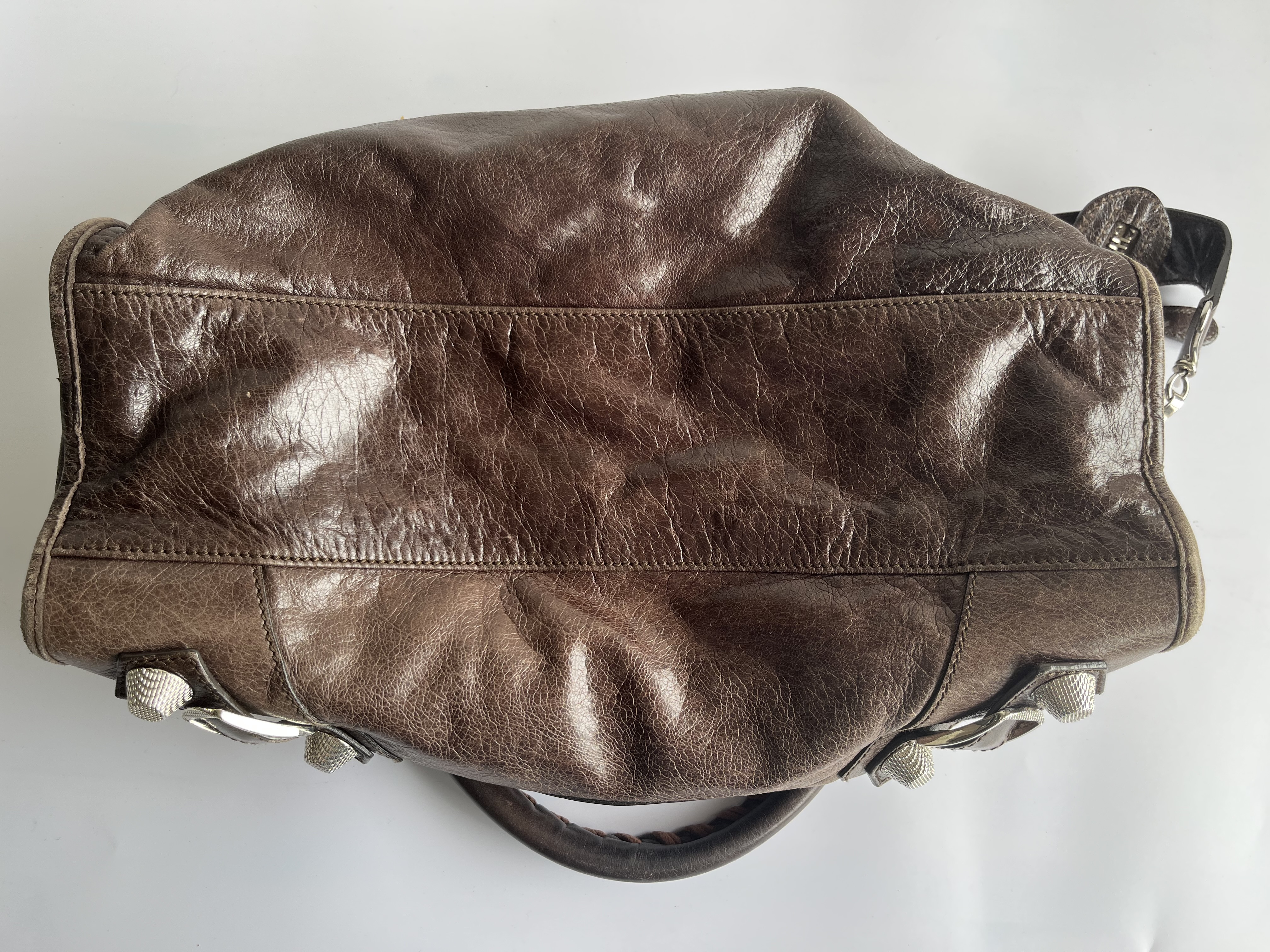 The City Motorcycle Brown Shoulder Bag with Shoulder Strap — view 4