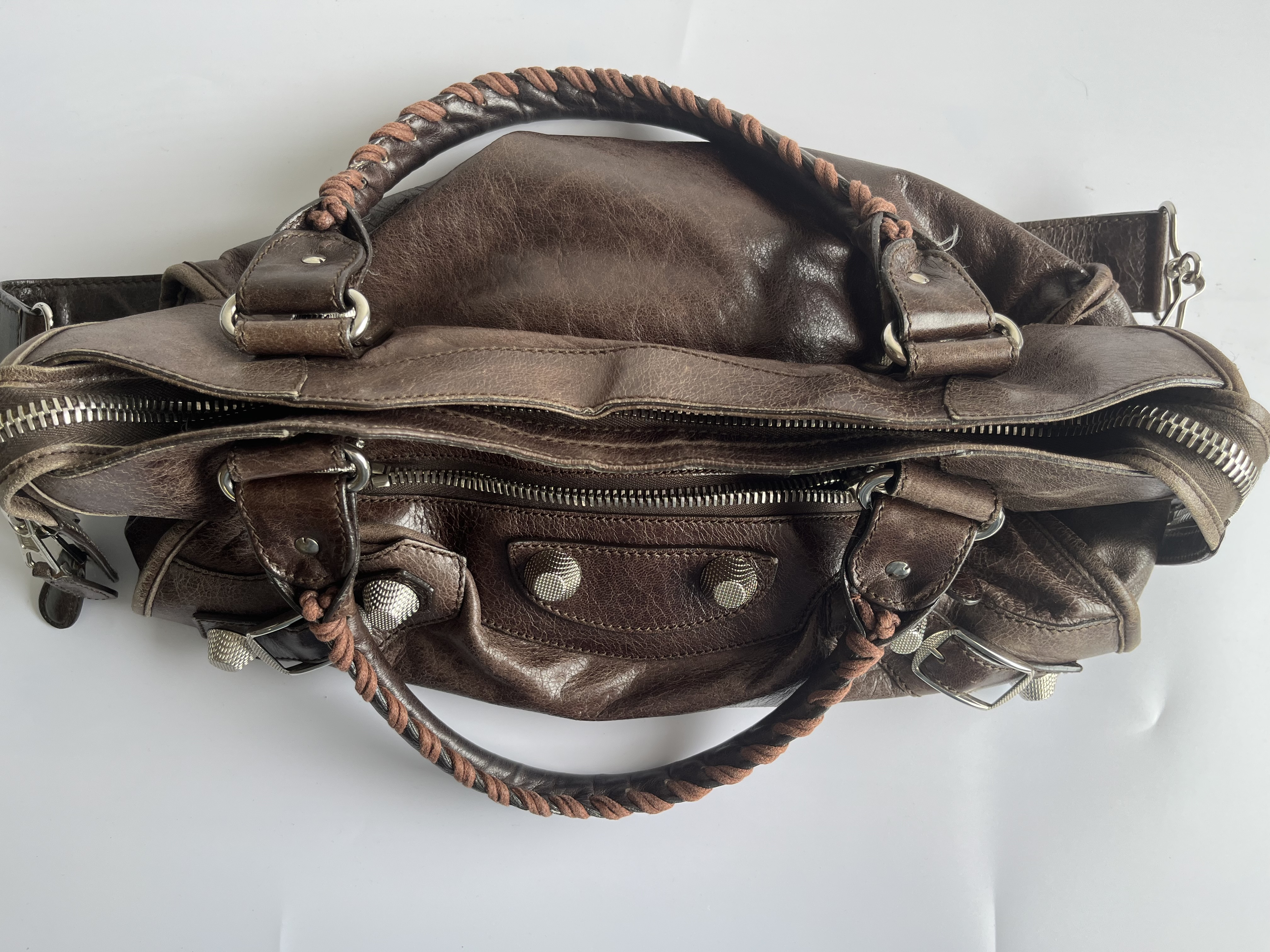 The City Motorcycle Brown Shoulder Bag with Shoulder Strap — view 5