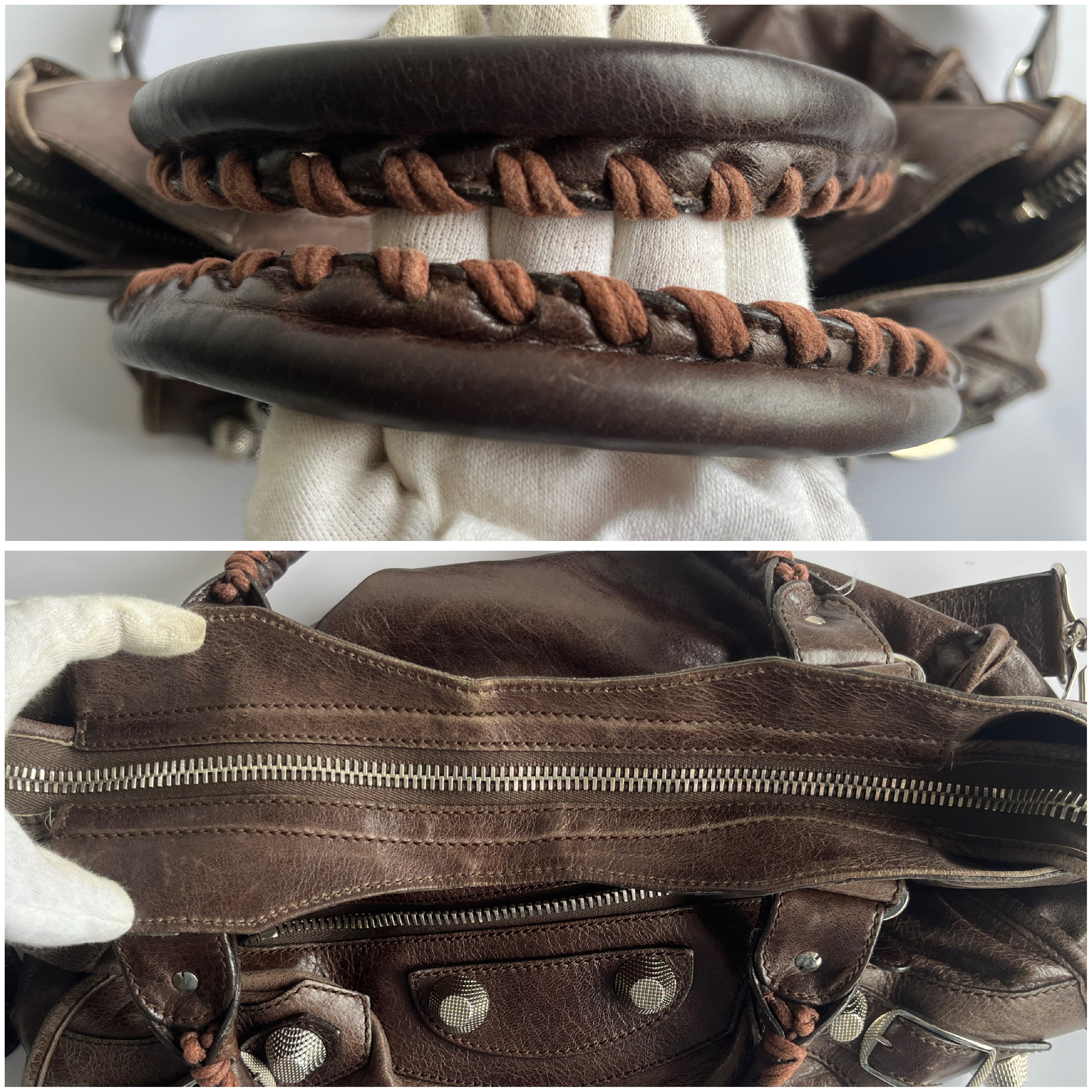 The City Motorcycle Brown Shoulder Bag with Shoulder Strap — view 6
