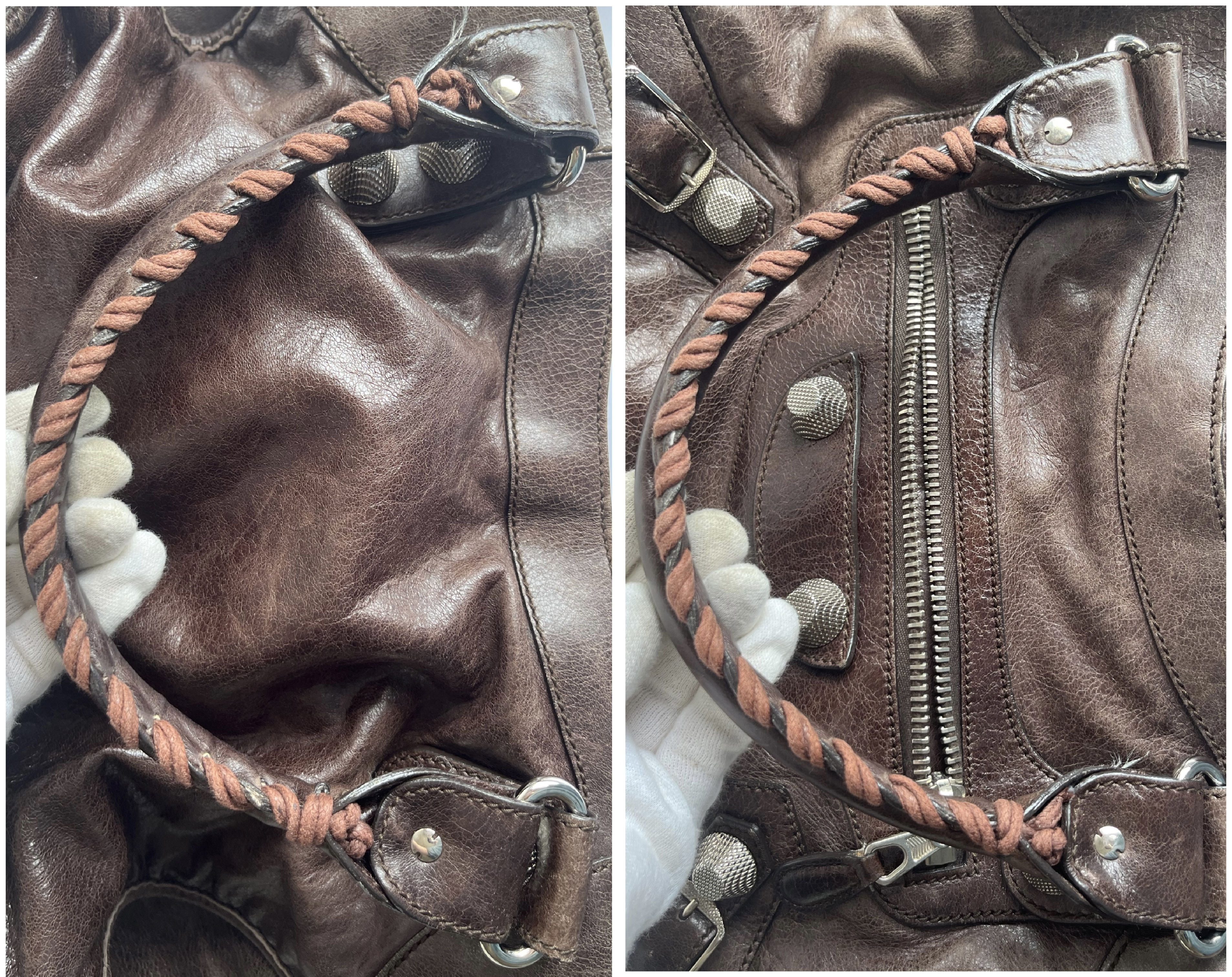 The City Motorcycle Brown Shoulder Bag with Shoulder Strap — view 7