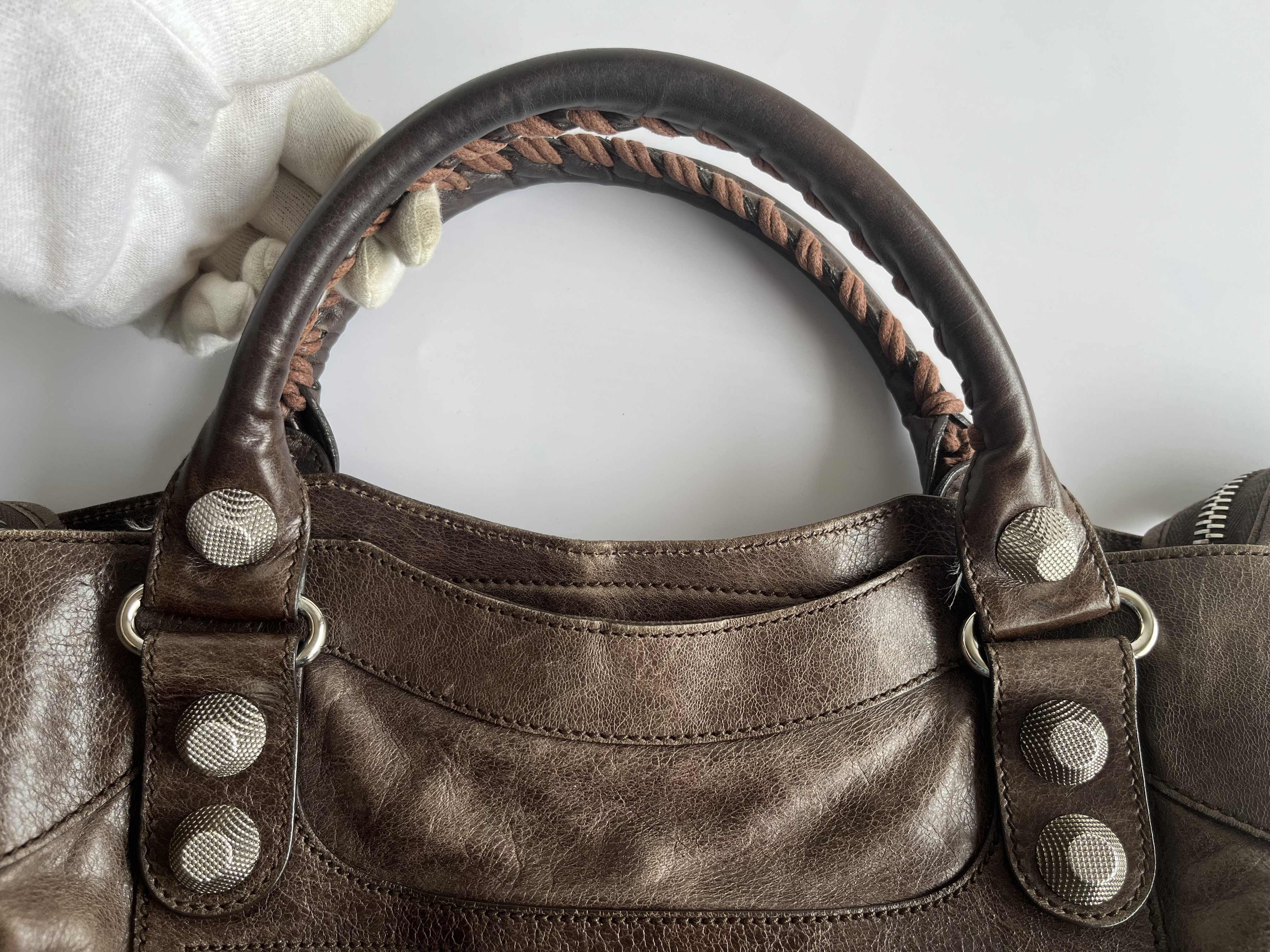 The City Motorcycle Brown Shoulder Bag with Shoulder Strap — view 8