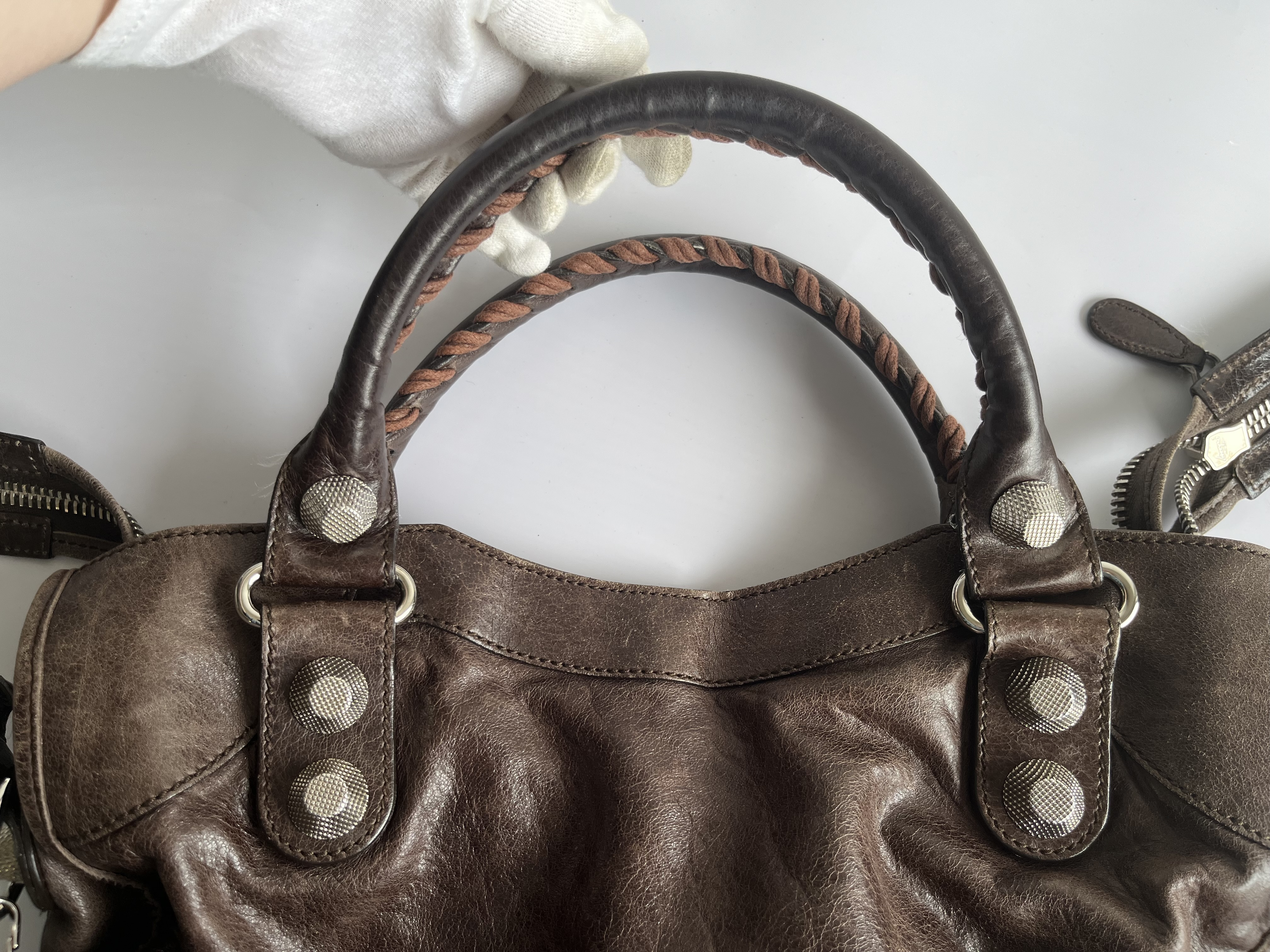 The City Motorcycle Brown Shoulder Bag with Shoulder Strap — view 9