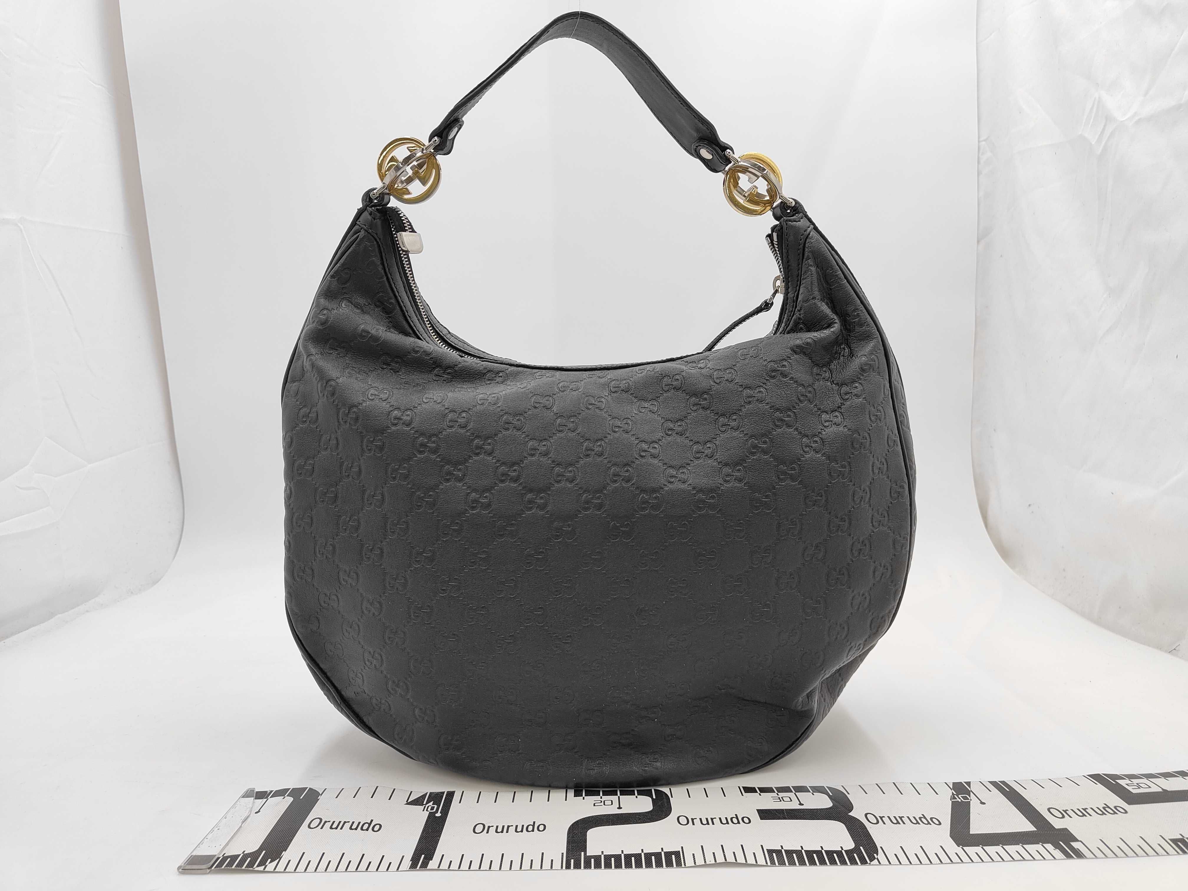 Black Leather Bean Shoulder Bag — view 2