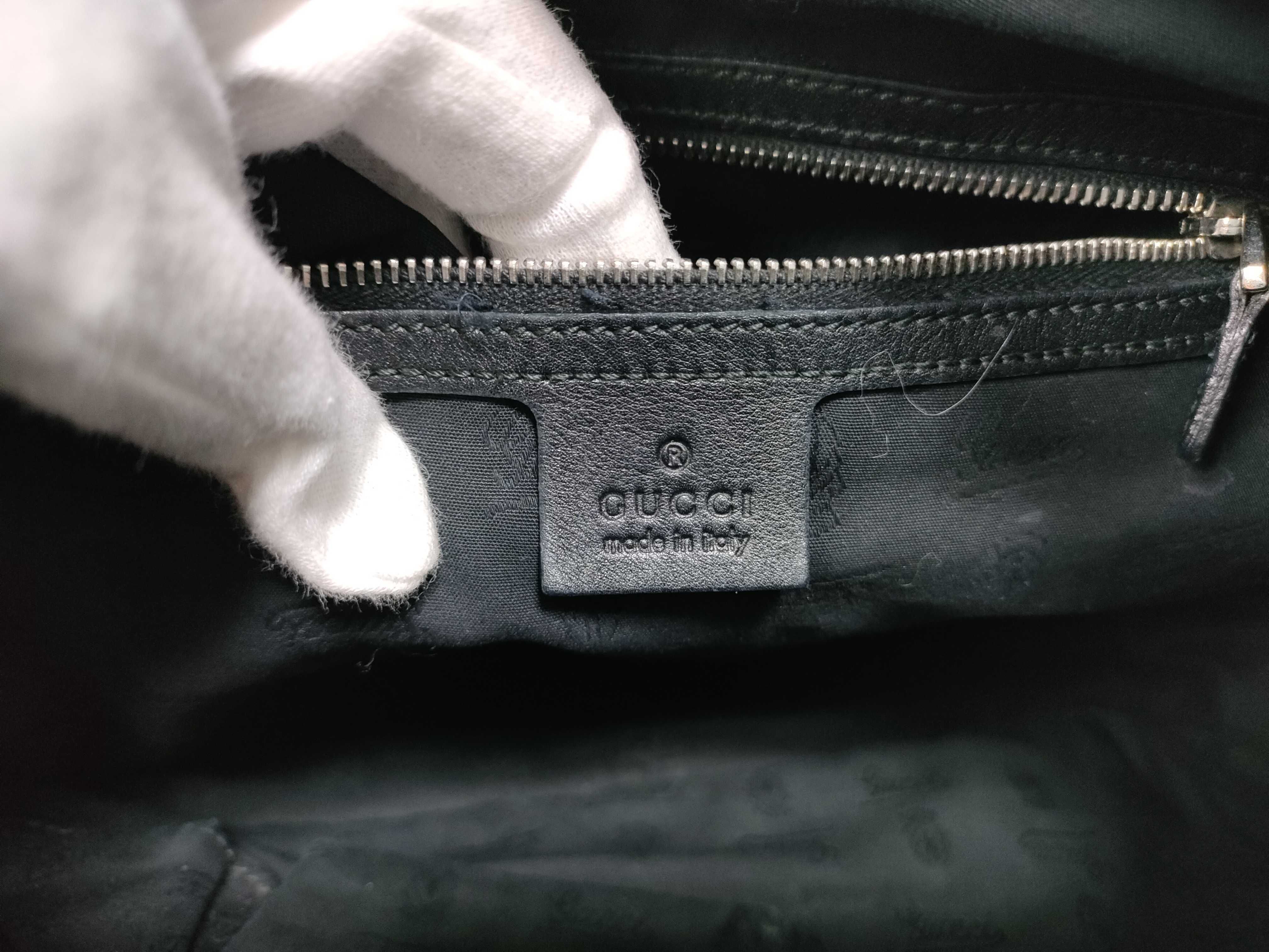 Black Leather Bean Shoulder Bag — view 14