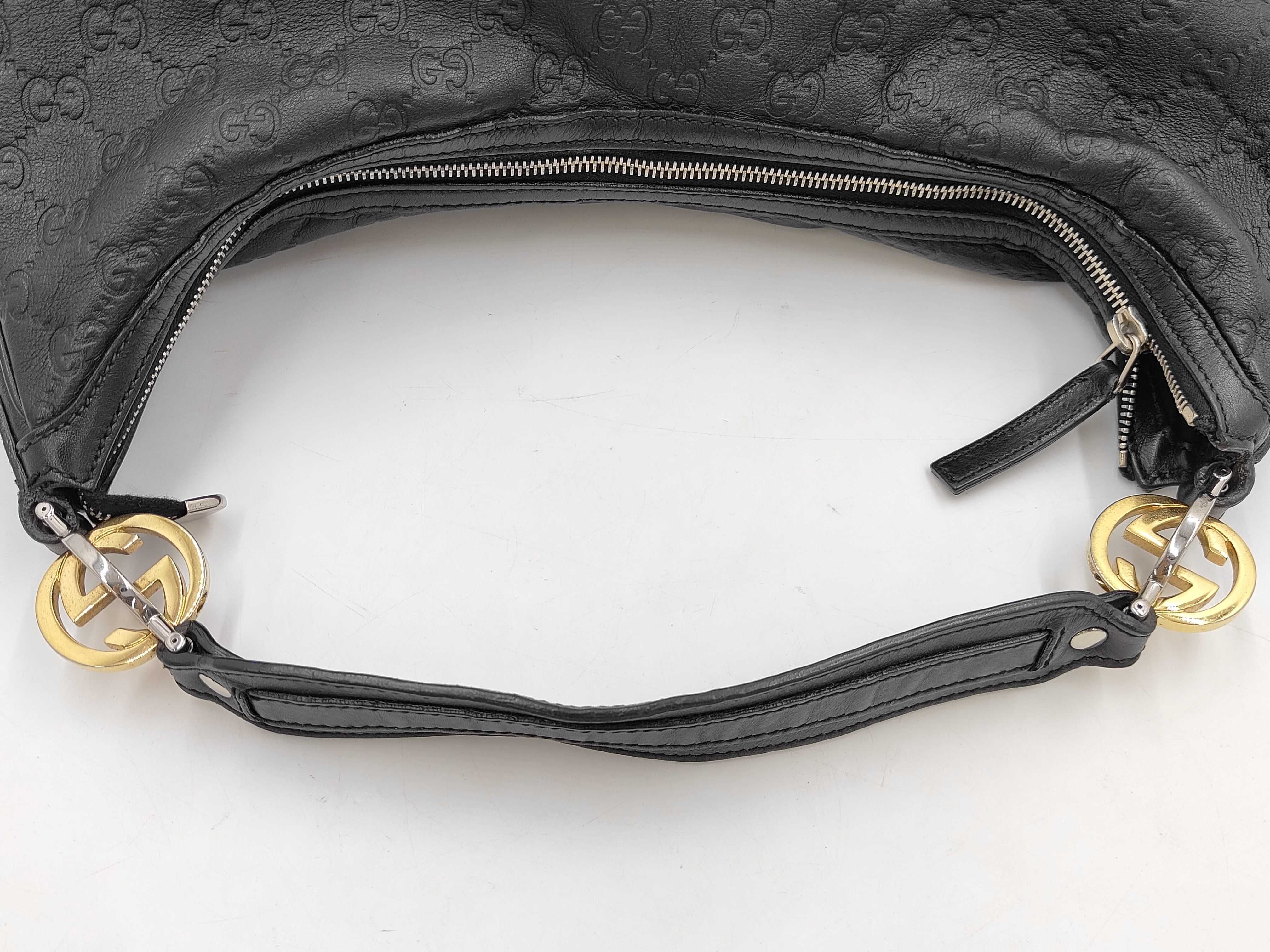 Black Leather Bean Shoulder Bag — view 8
