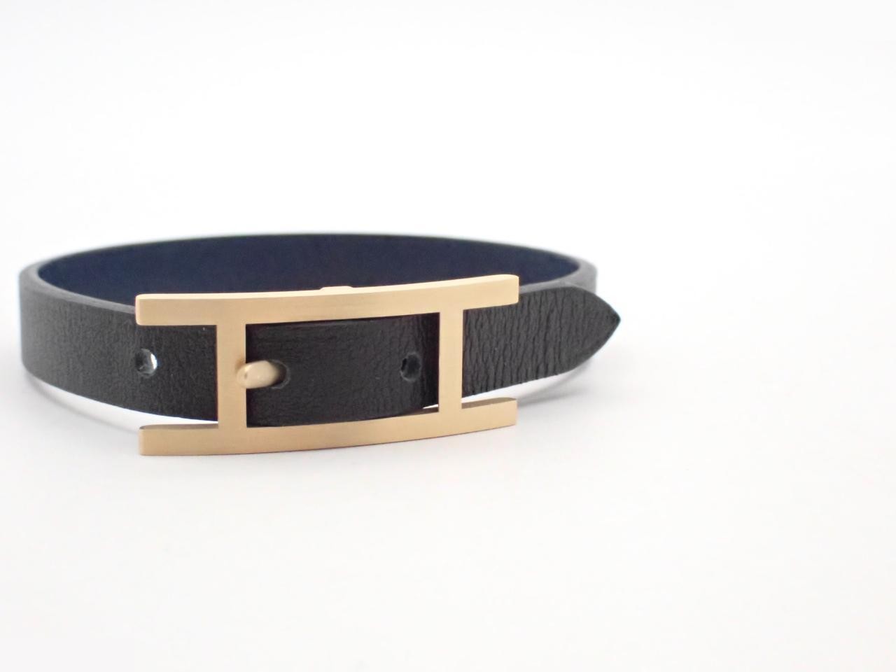 Leather bracelet, "Api 3," black, with box and dust bag, wrist circumference approximately 18.5 cm. — view 3