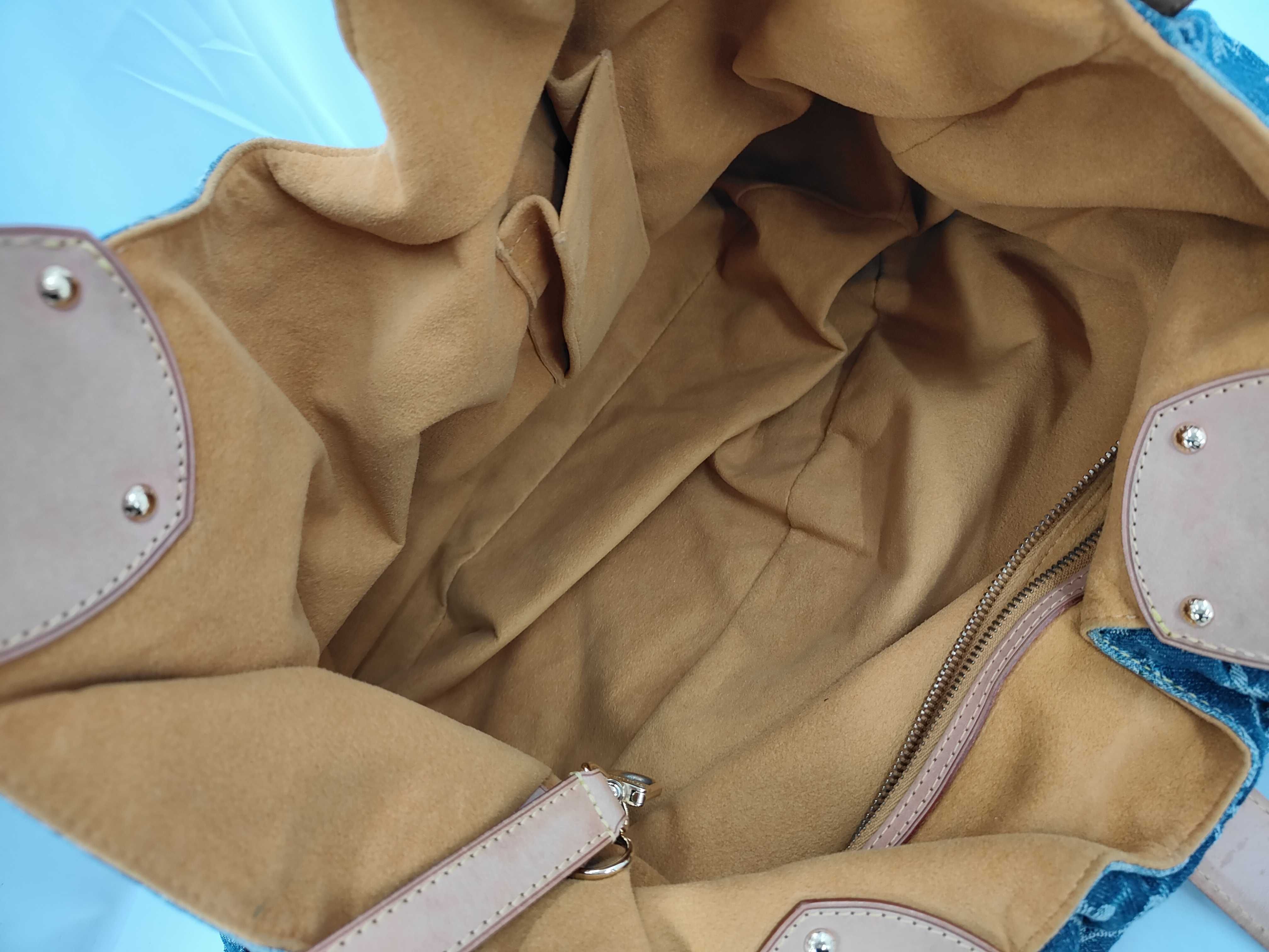 LV Louis Vuitton denim handbag — view 9