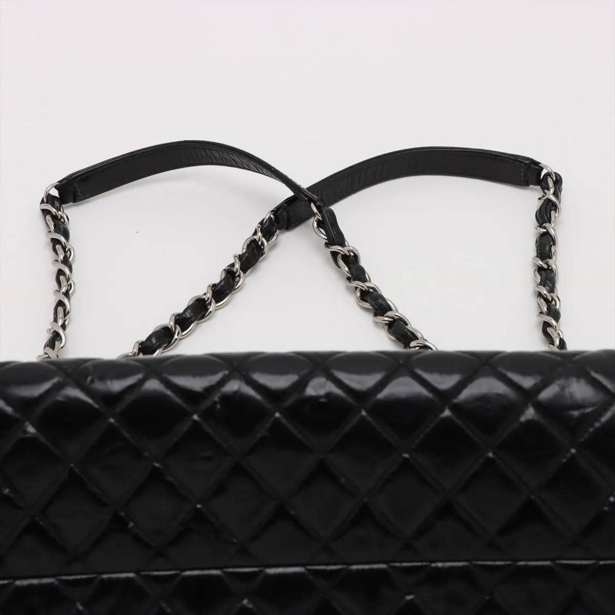 Mademoiselle Patent Leather Chain Shoulder Bag Black Silver Hardware 15734776 15th Series — view 6