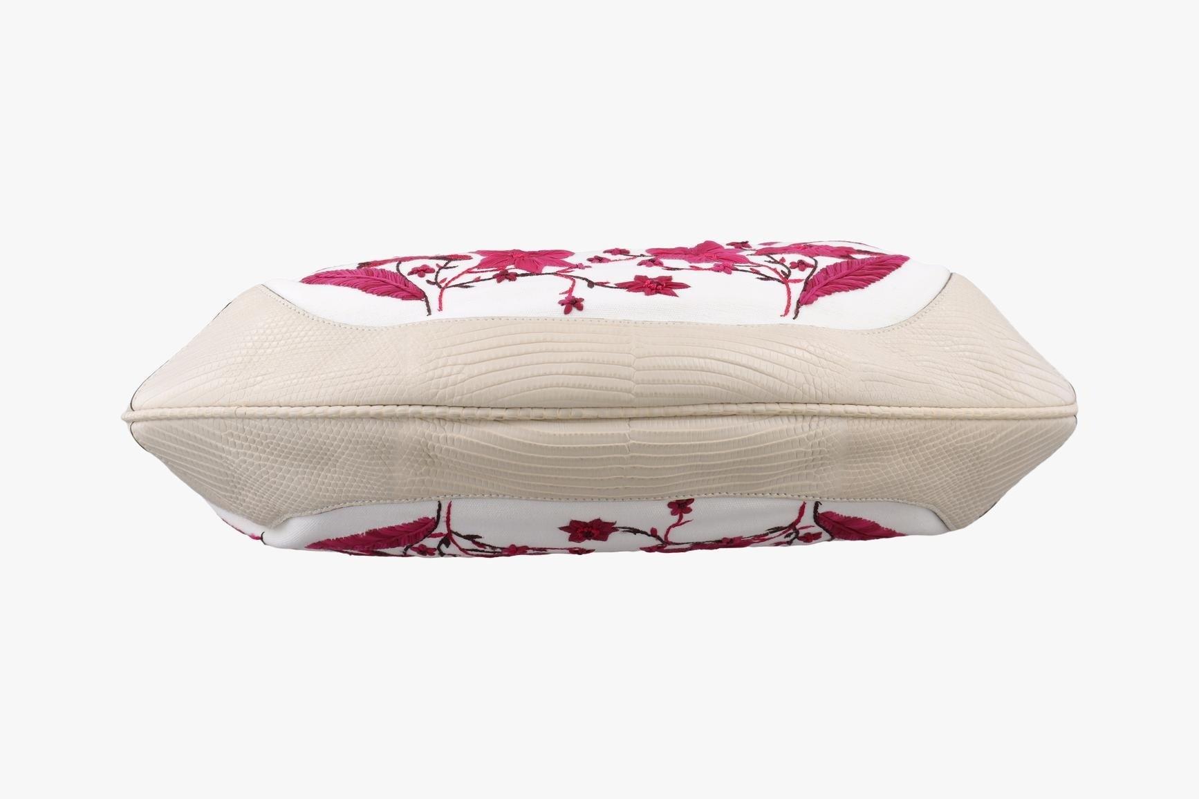 Bamboo Flora Canvas x Leather White x Bordeaux — view 3